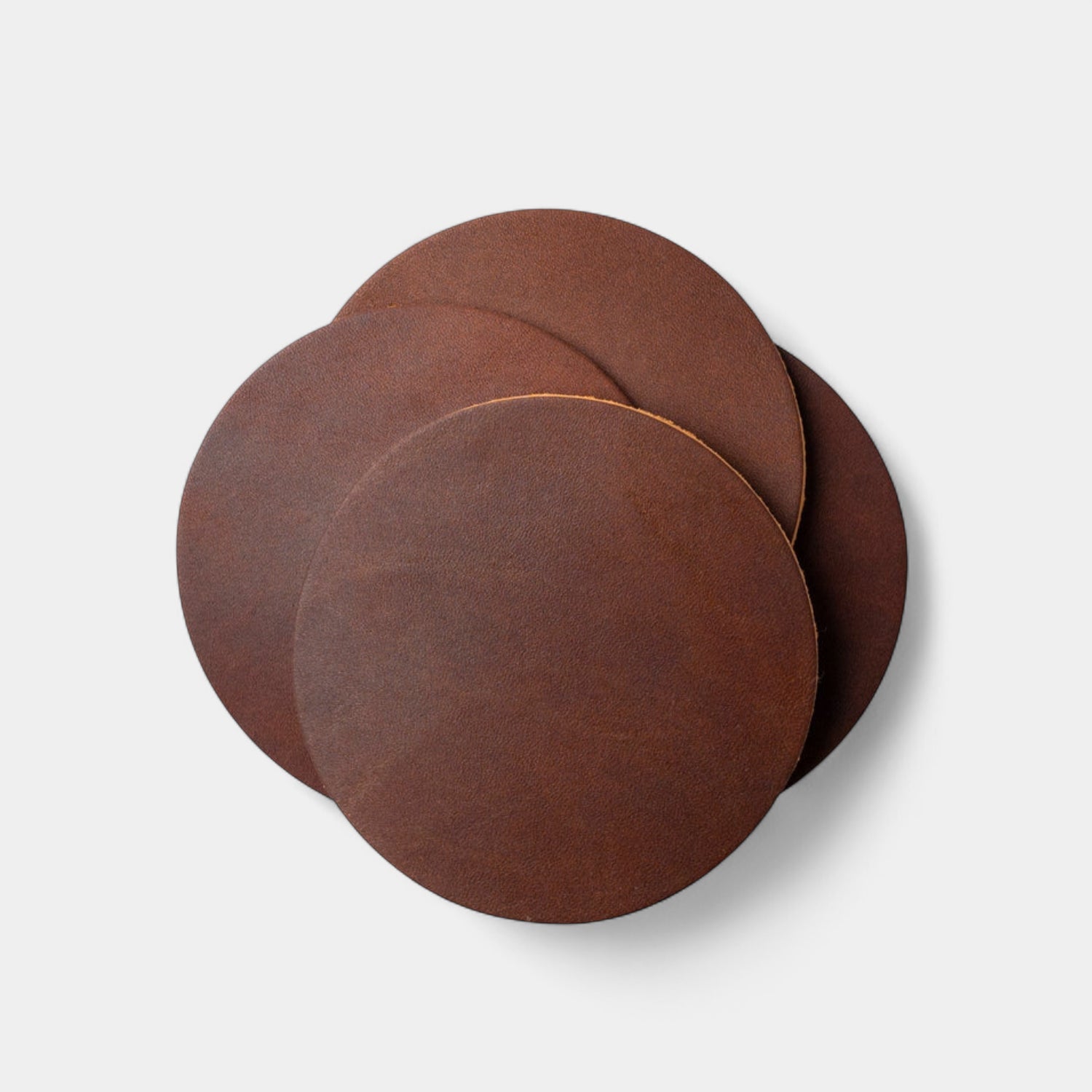 Leather Round Coasters (Set of 4) - Heritage Brown