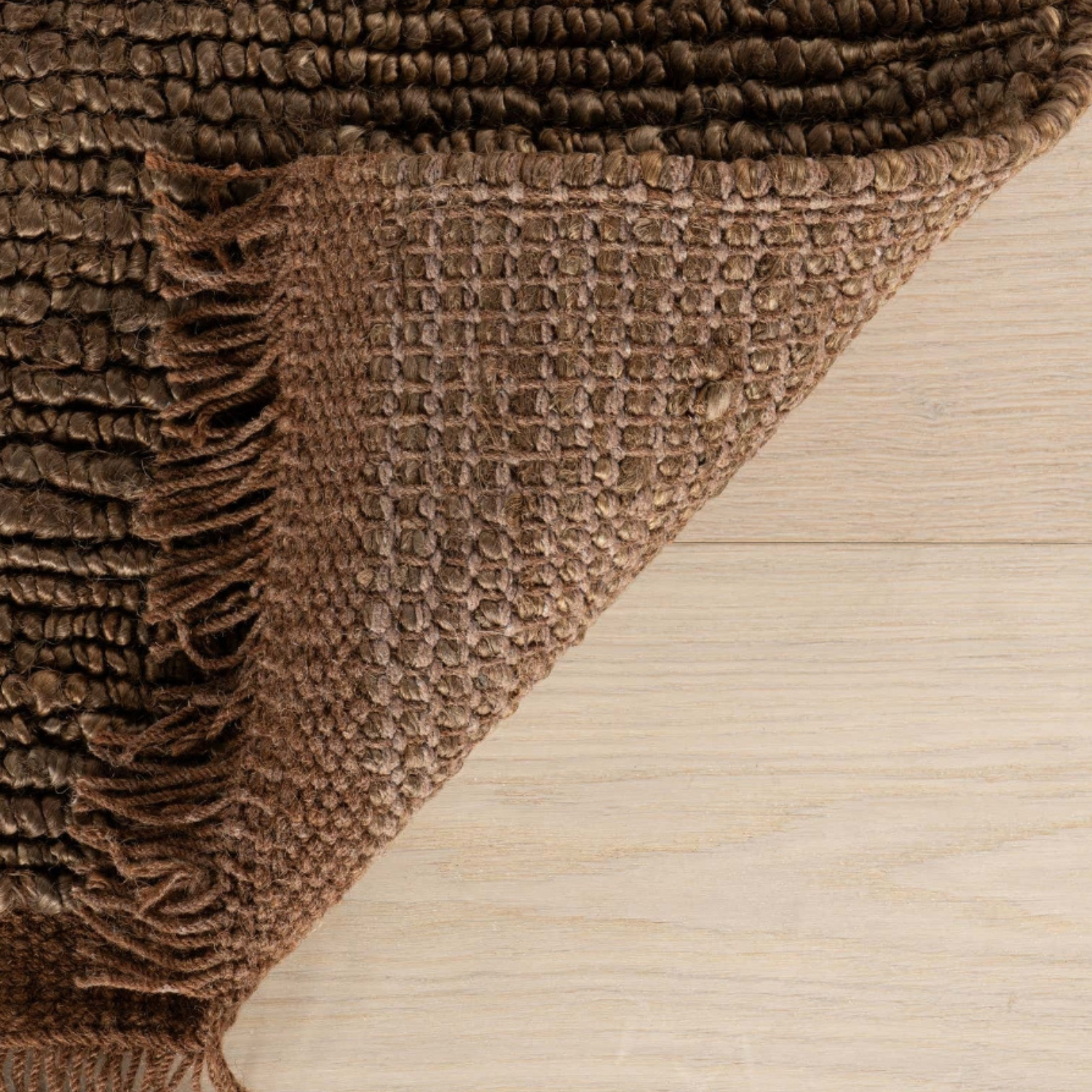 Dash & Albert Varnu Brown Textured Jute Rug