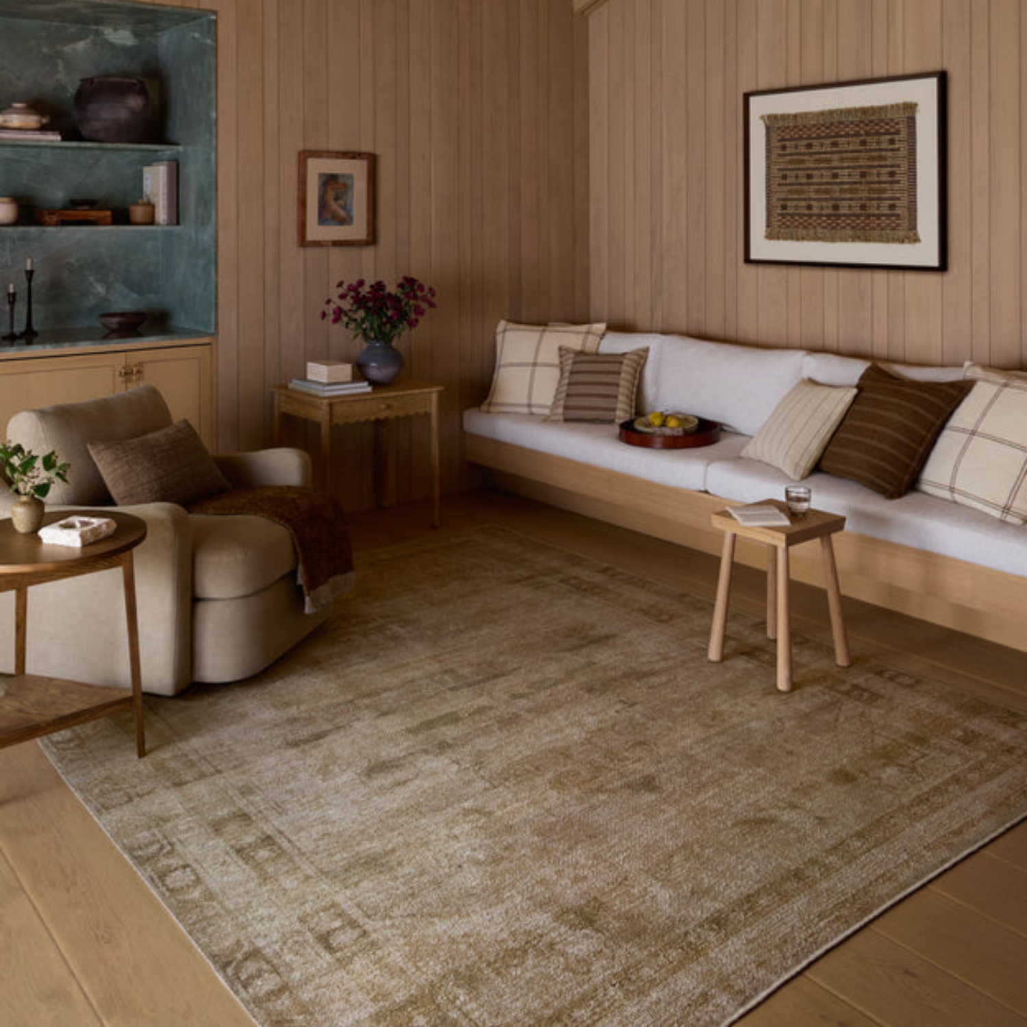 Amber Lewis x Loloi Cambria Natural/Jade Rug