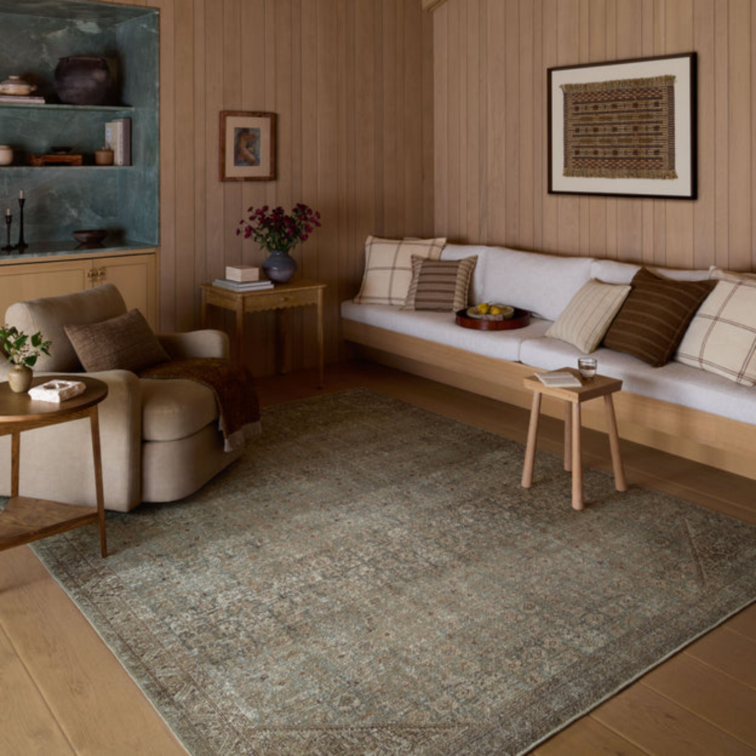 Amber Lewis x Loloi Cambria Aqua/Natural Rug