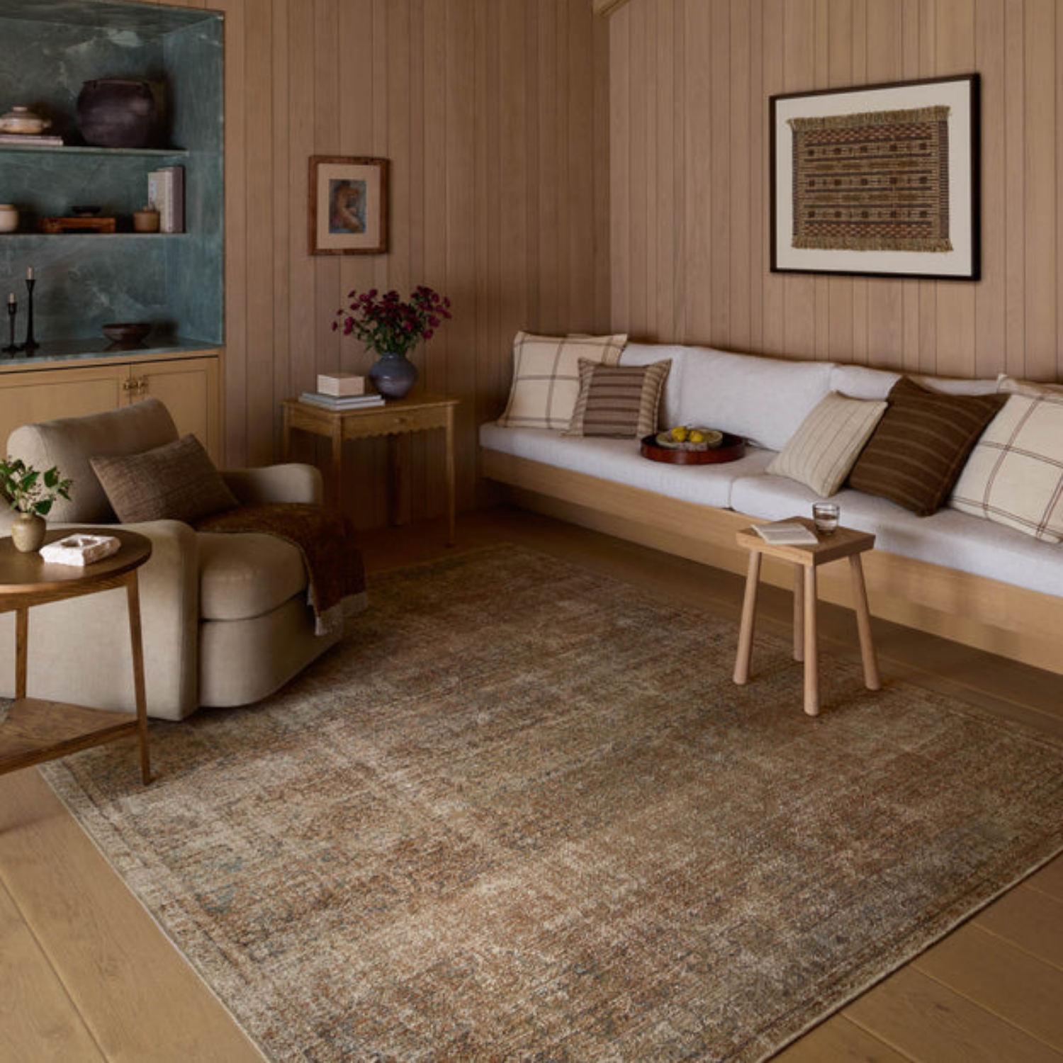 Amber Lewis x Loloi Cambria Ocean/Brick Rug