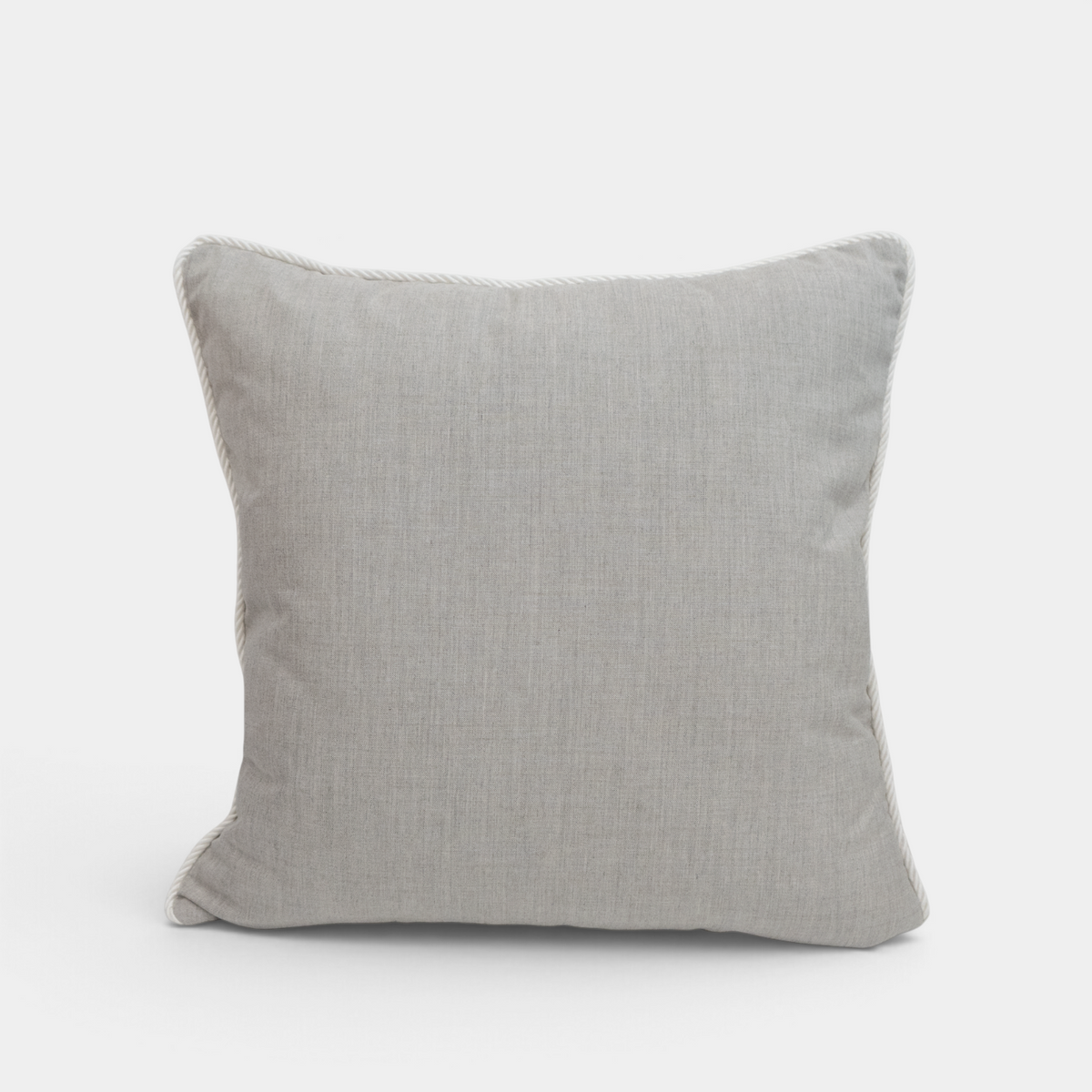 Cast Silver with White Cord 20" Outdoor Toss Cushion