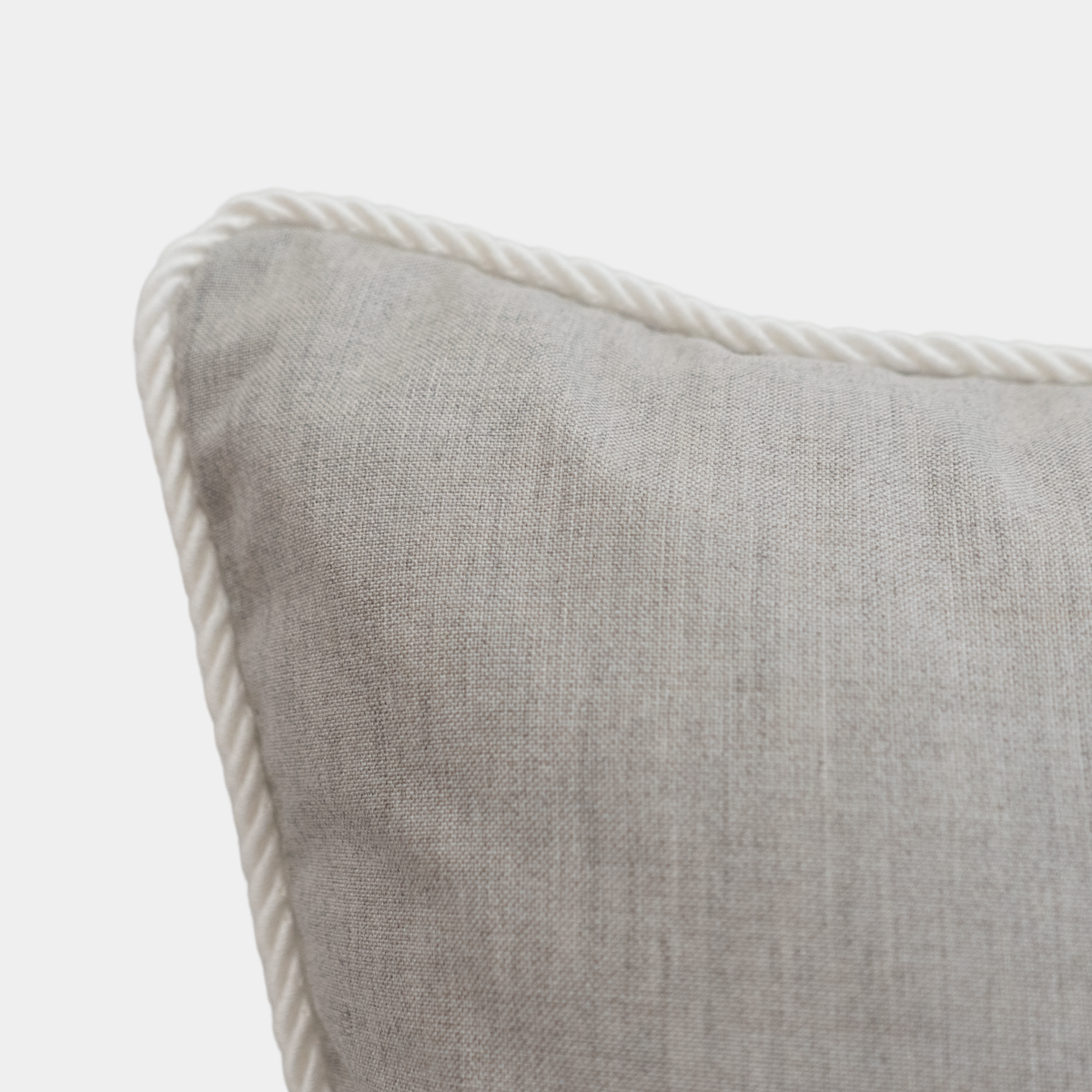 Cast Silver with White Cord 20" Outdoor Toss Cushion