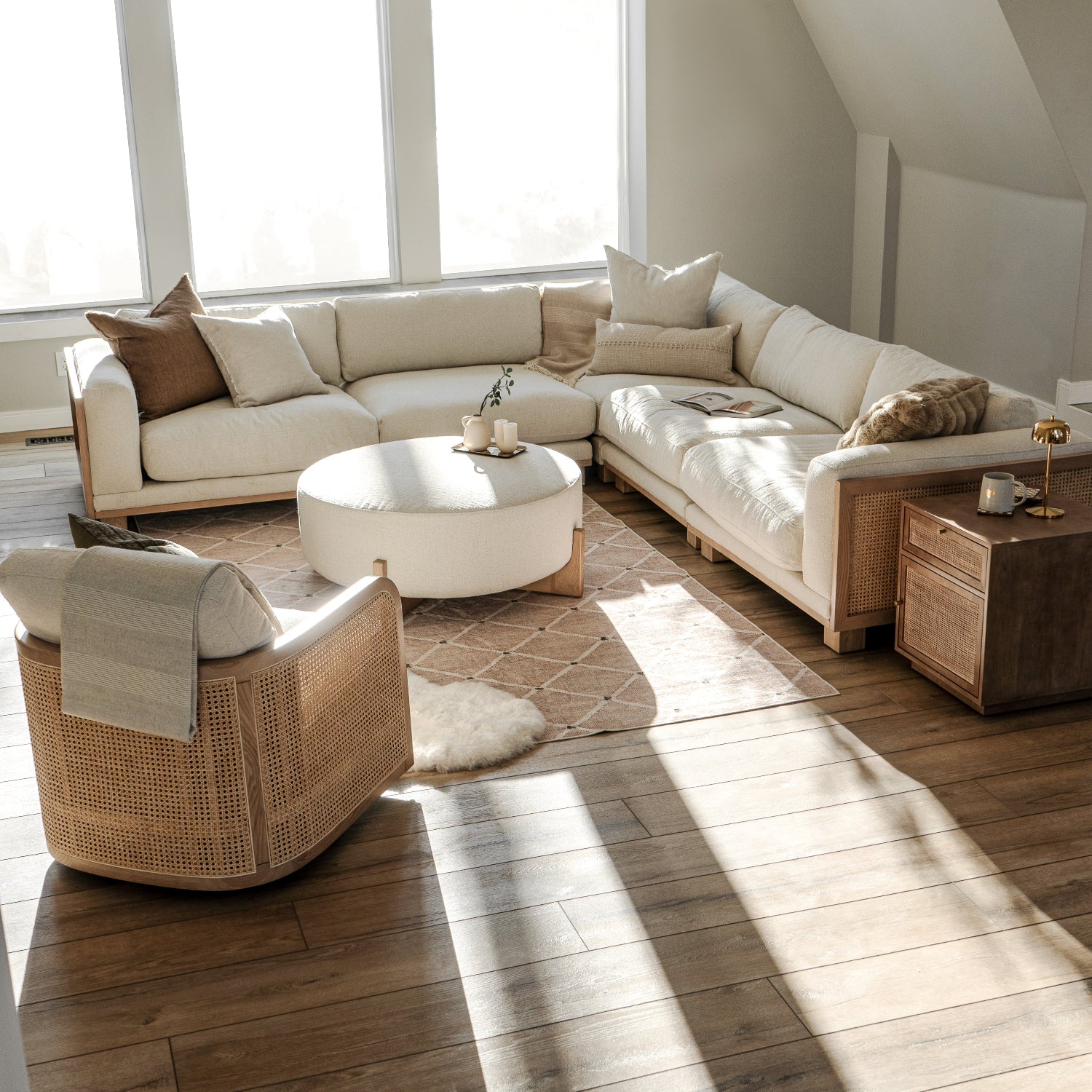 Cayman Mellow Ivory L-Shape Sectional