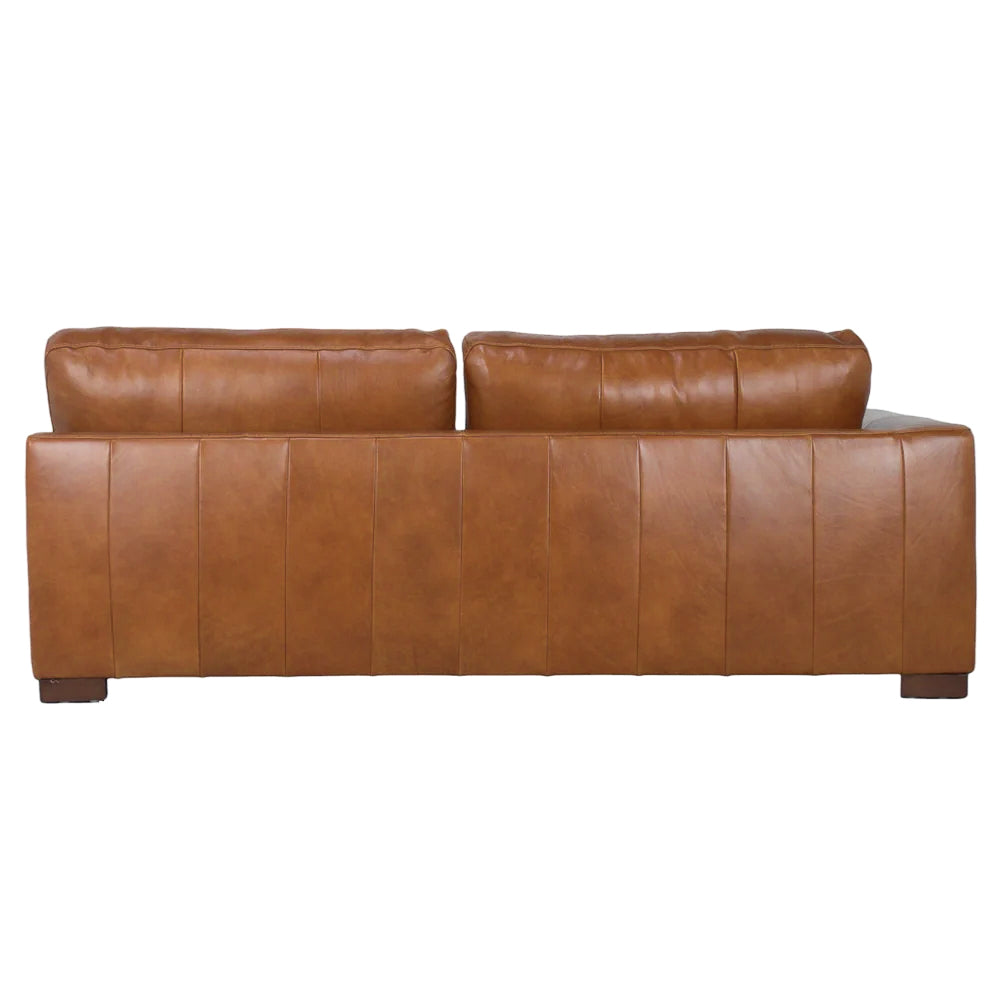 Charlestown 124" Chaise Sectional - Camel Leather
