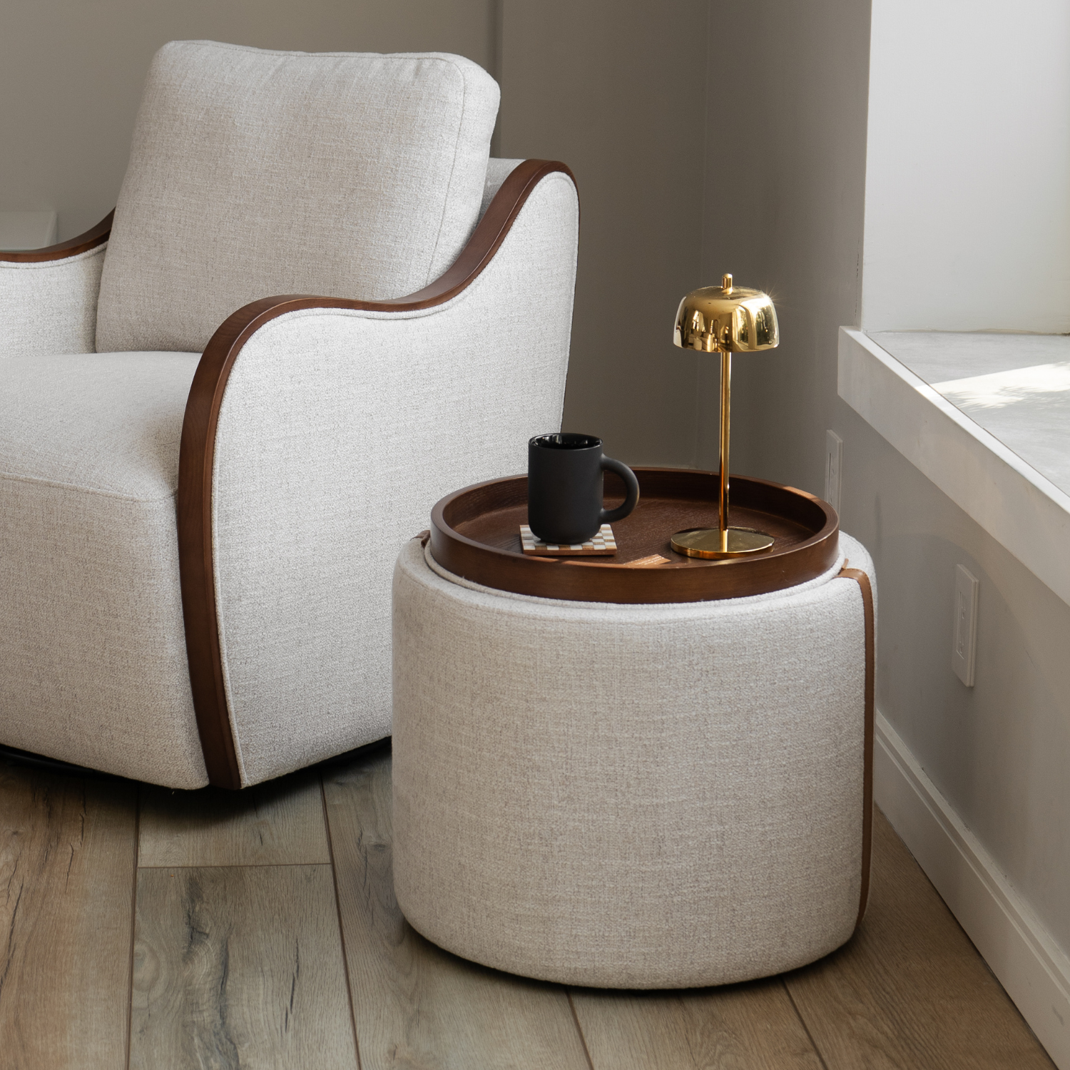 Charlestown Storage Ottoman - Thatched Wheat