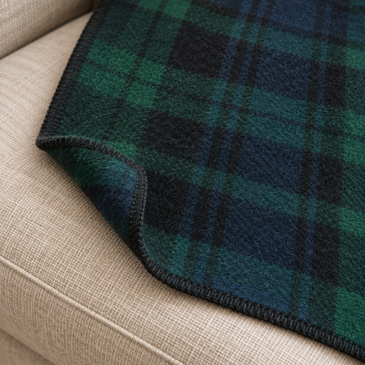 Highland Wool Pet Blanket - Black Watch Tartan