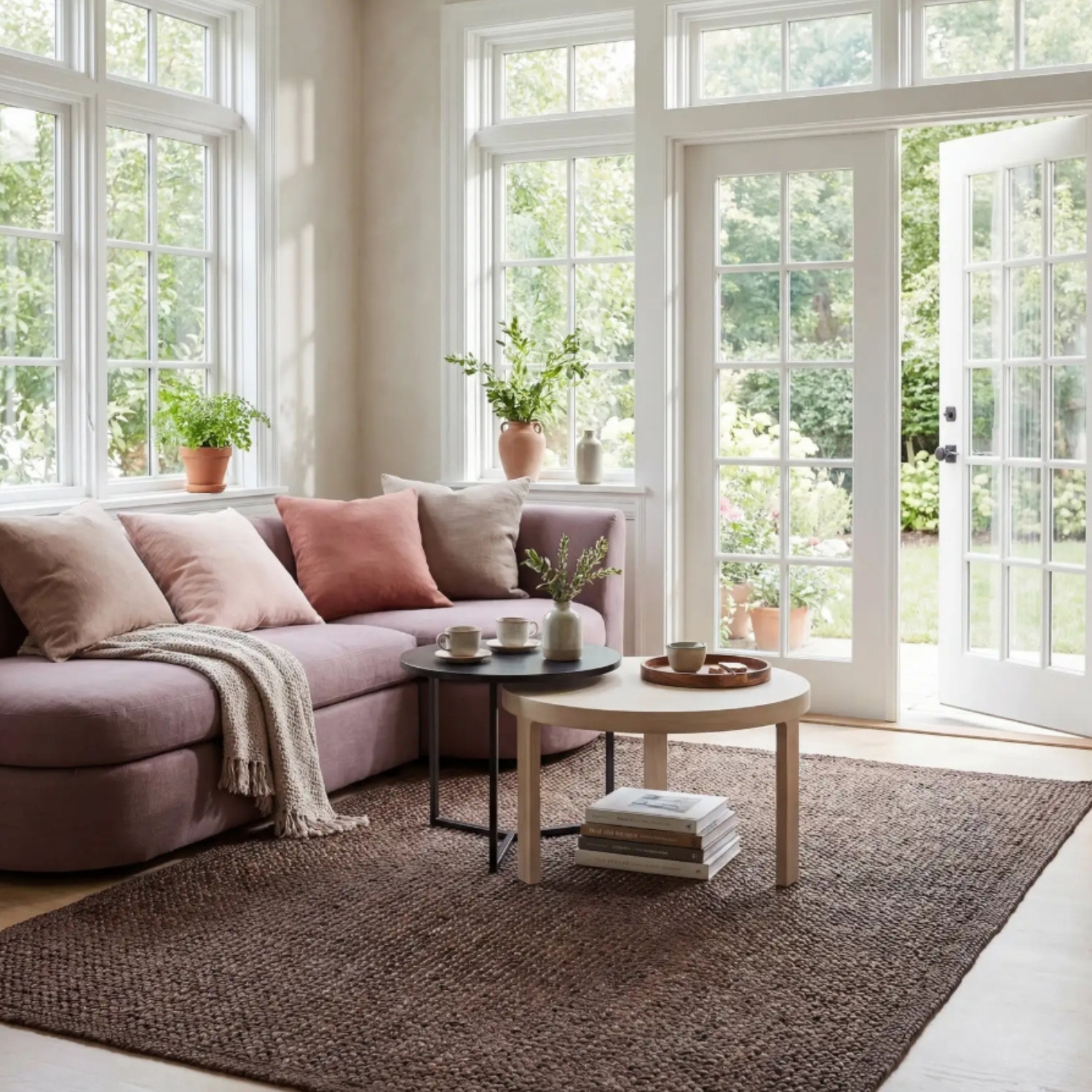 Dash & Albert Thale Chocolate Brown Textured Jute Rug