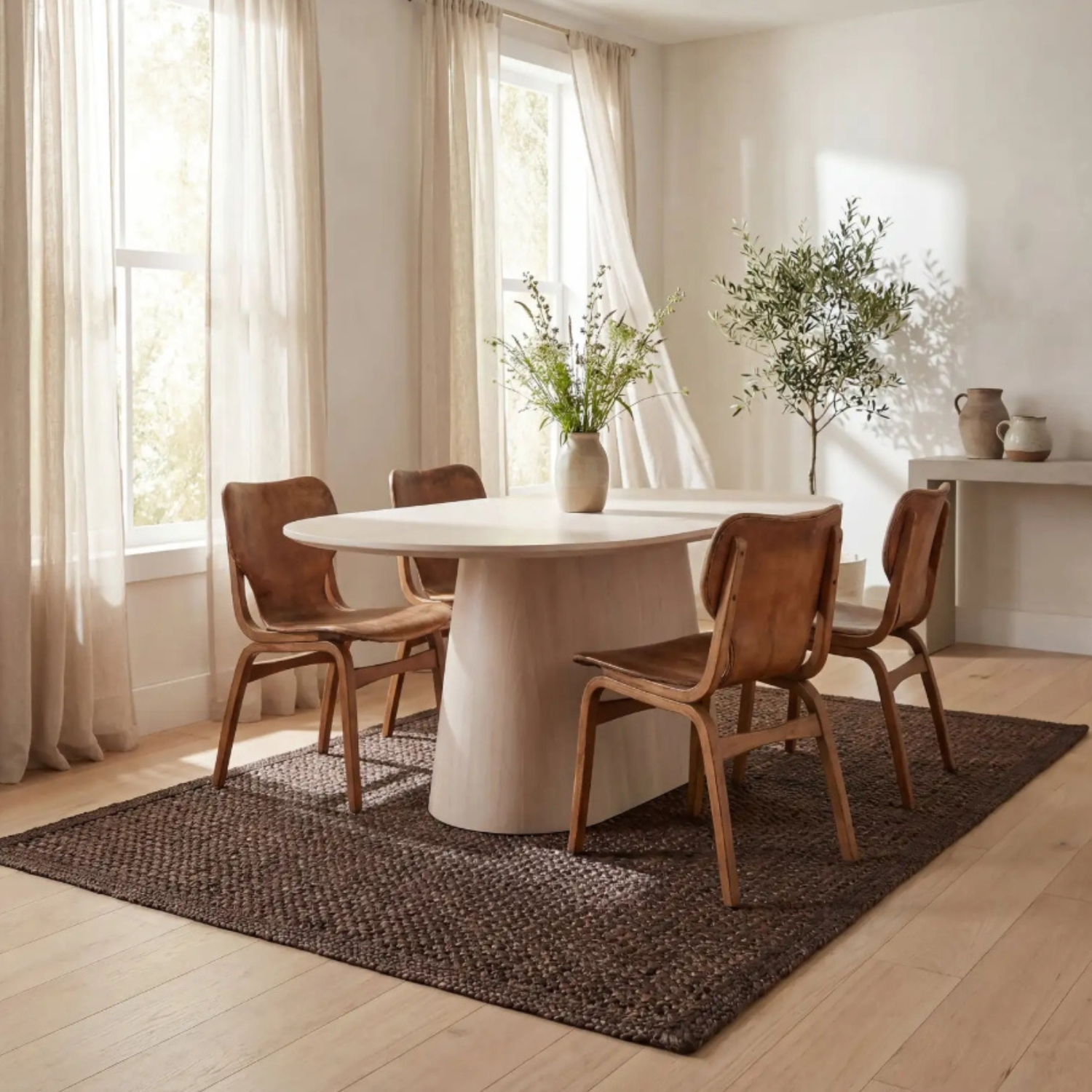 Dash & Albert Thale Chocolate Brown Textured Jute Rug