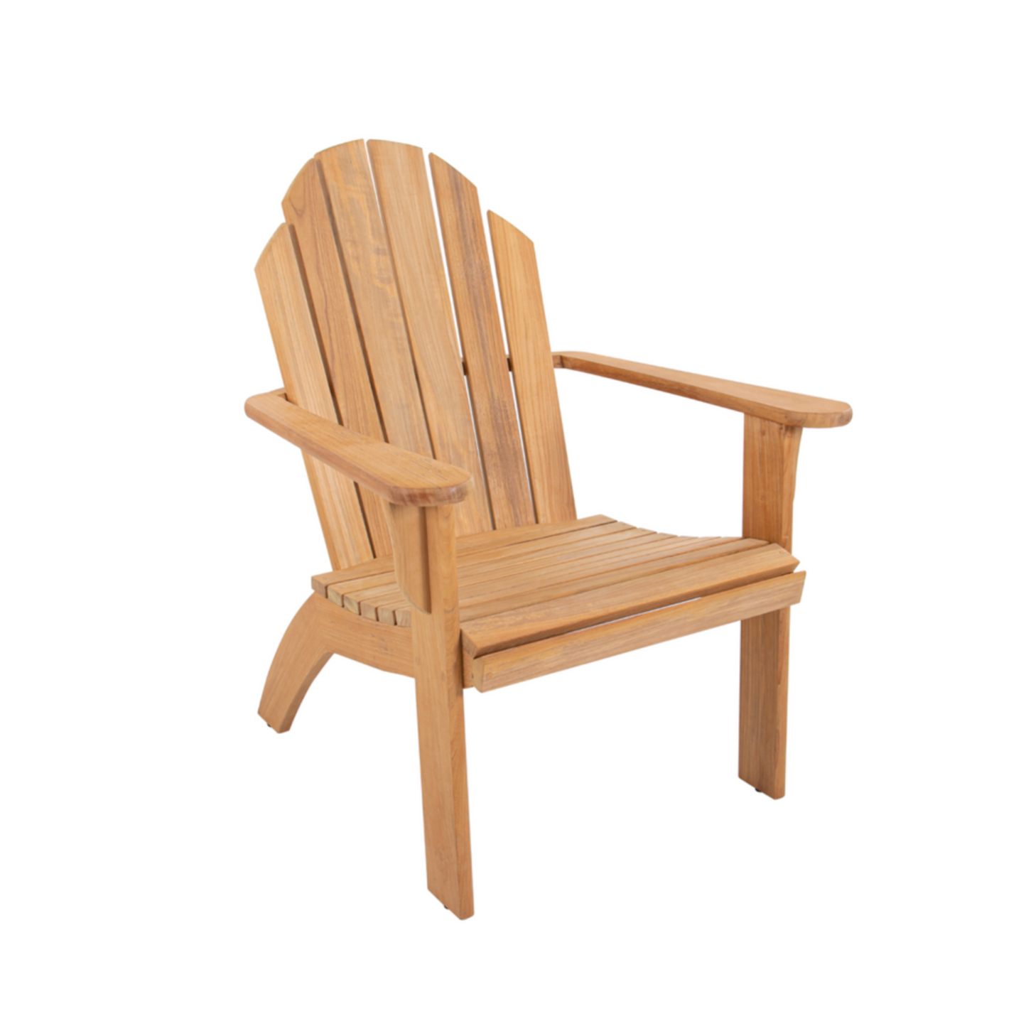 Wooden Adirondack chair on a white background