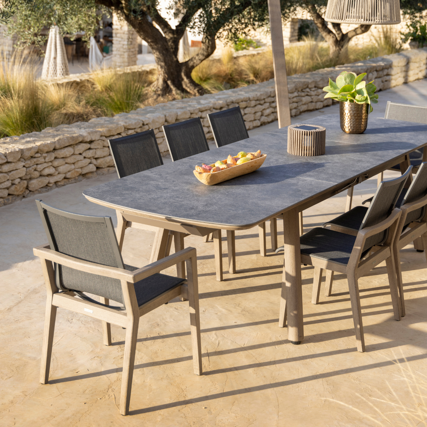 Copenhague Extension Dining Table - Slate Grey