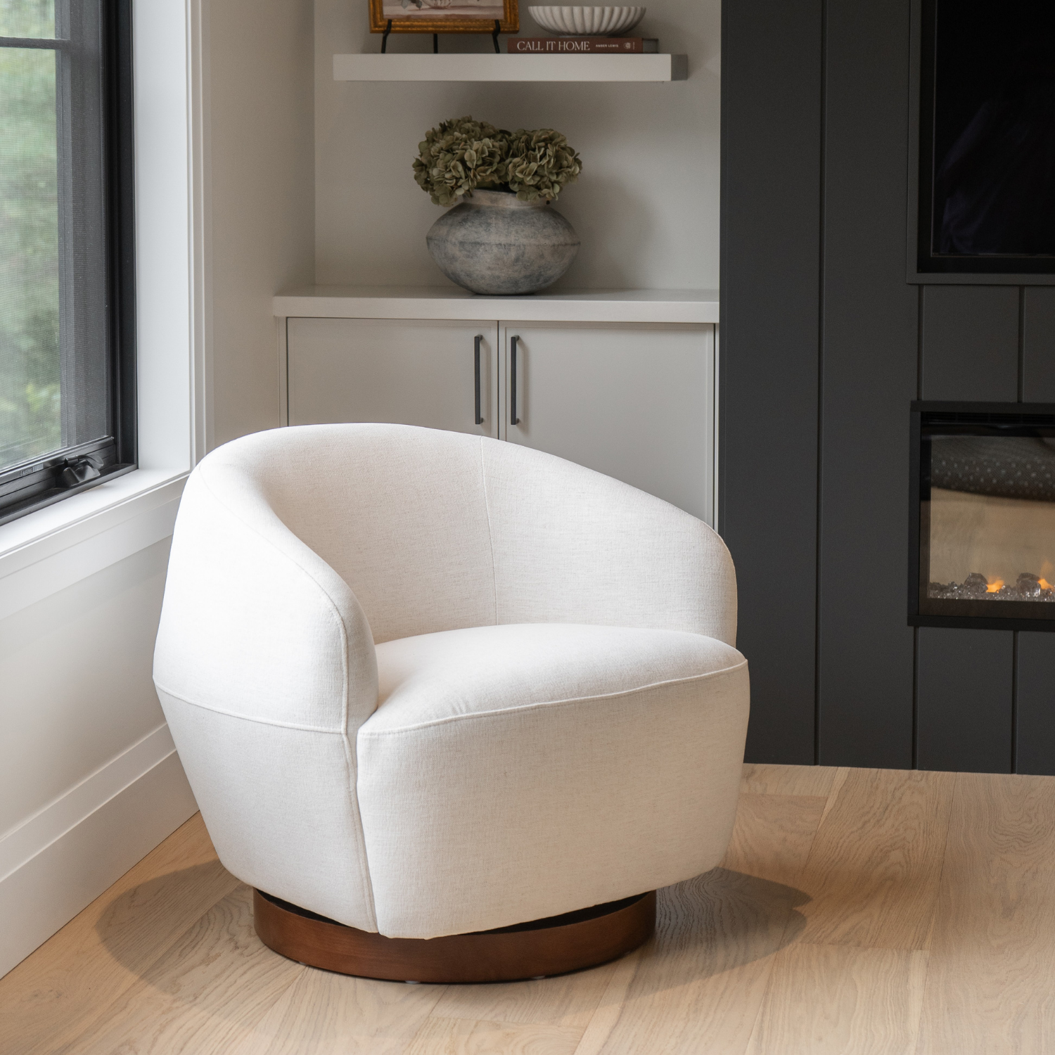 Pod Swivel Chair - Crypton® Nomad Snow
