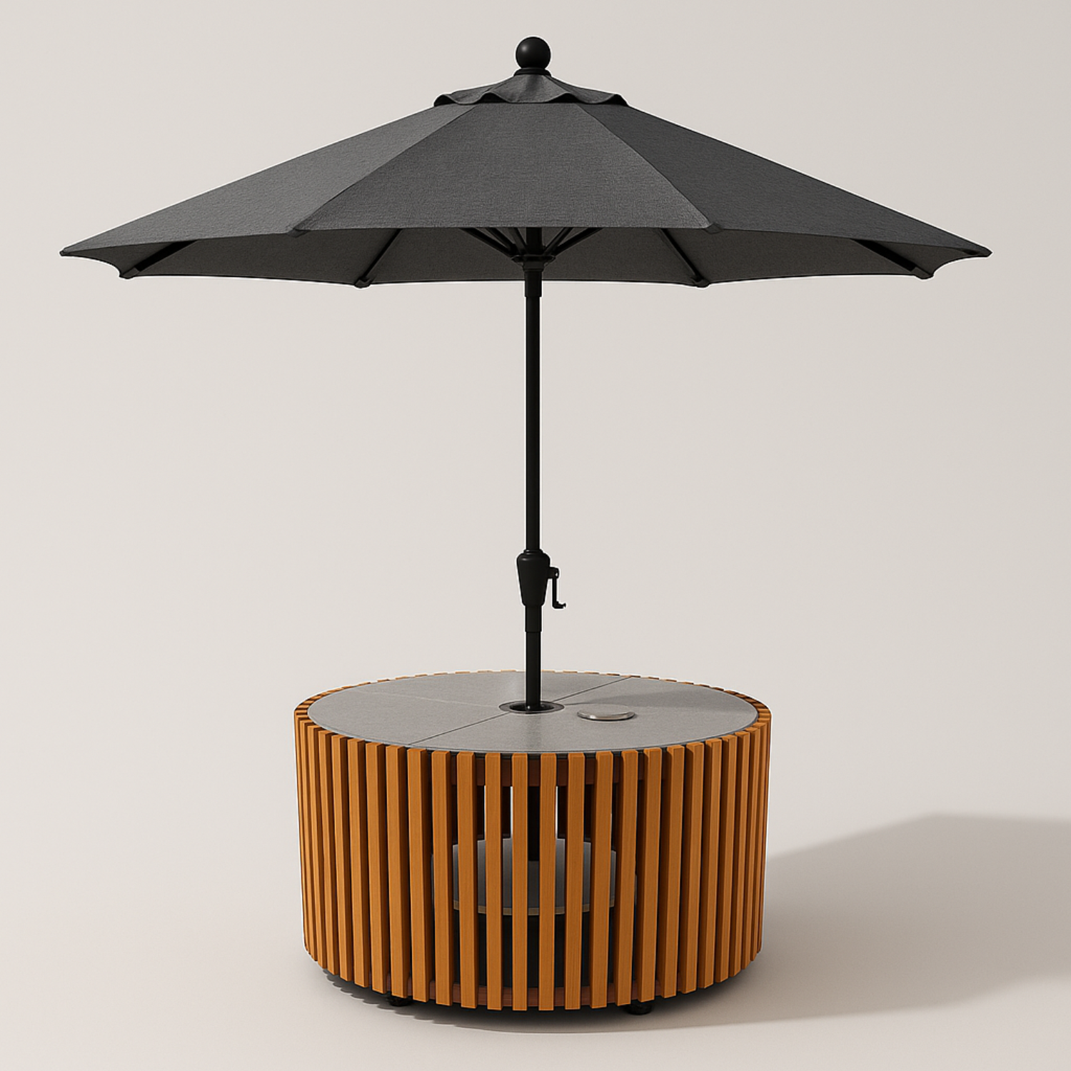 Cubic Slate Umbrella Side Table