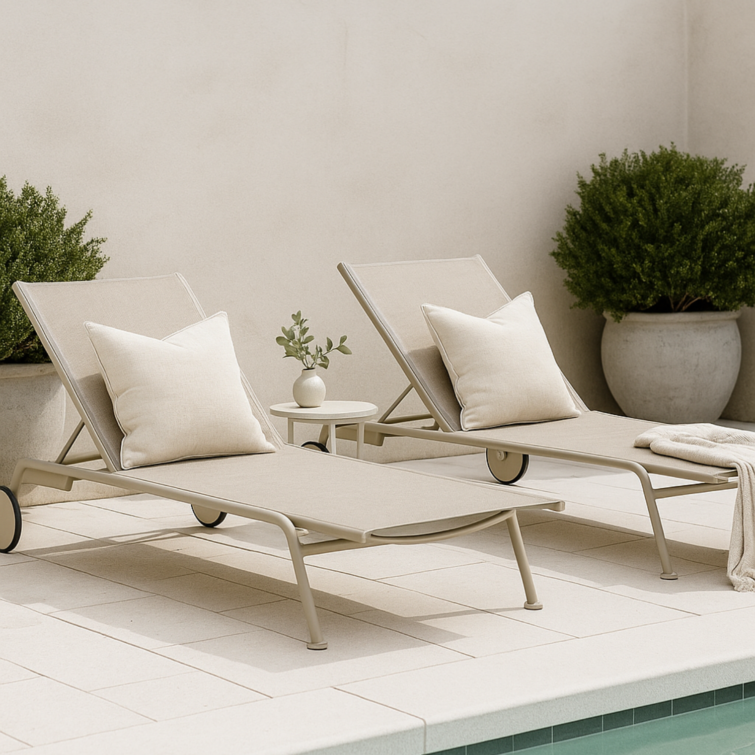 Davenport Beige Sun Lounger