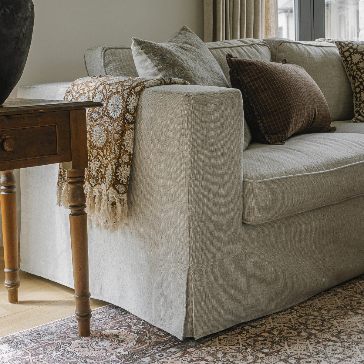 Denver 69" Apartment Slipcover Sofa - Linen Natural