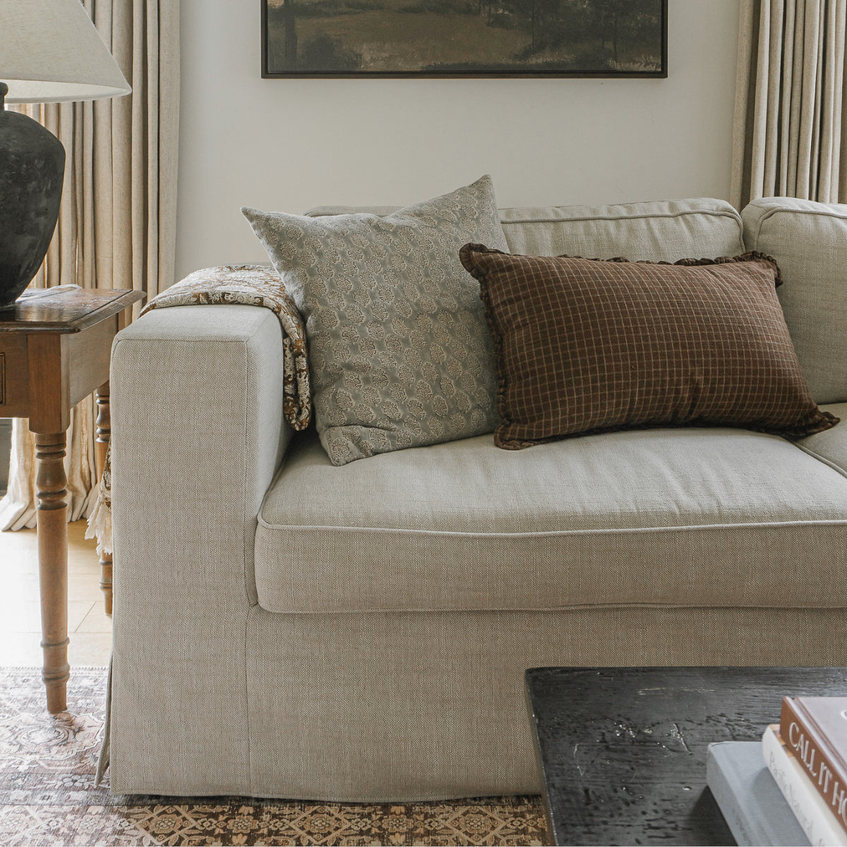 Denver 86" Slipcover Sofa - Linen Natural