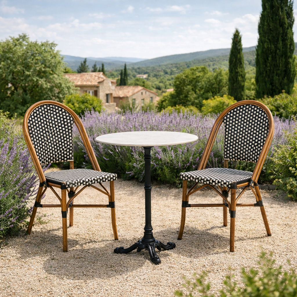Paris Bistro Table & Chairs (Set of 3) - Black /Ivory