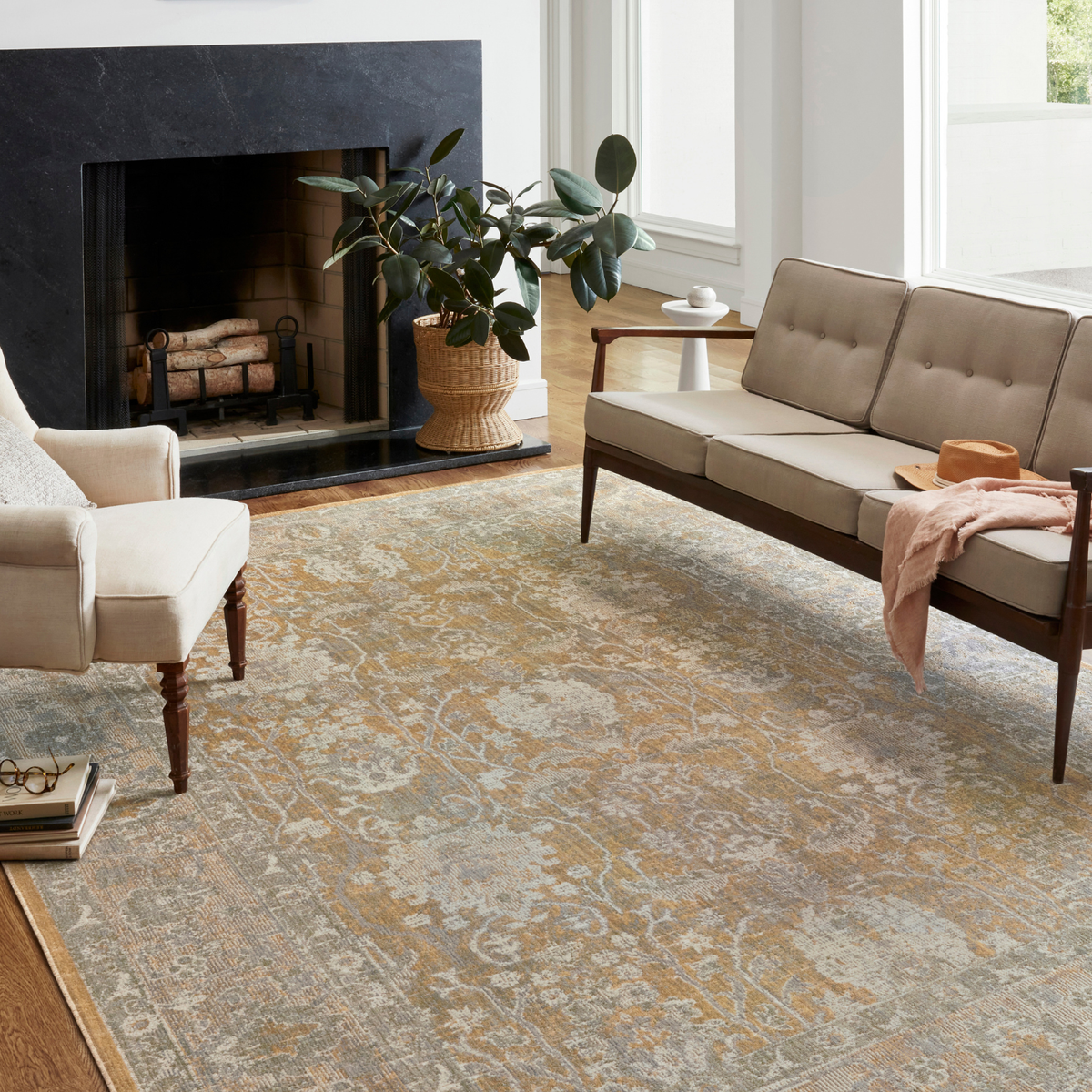 Chris Loves Julia x Loloi Rosemarie Gold / Sand Rug