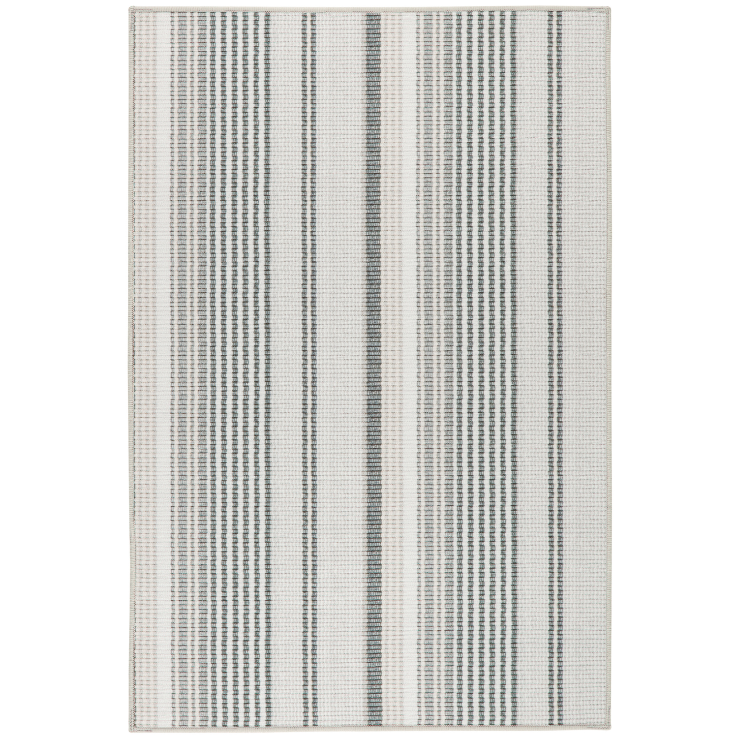 Dash & Albert Gradation Ticking Grey Washable Rug