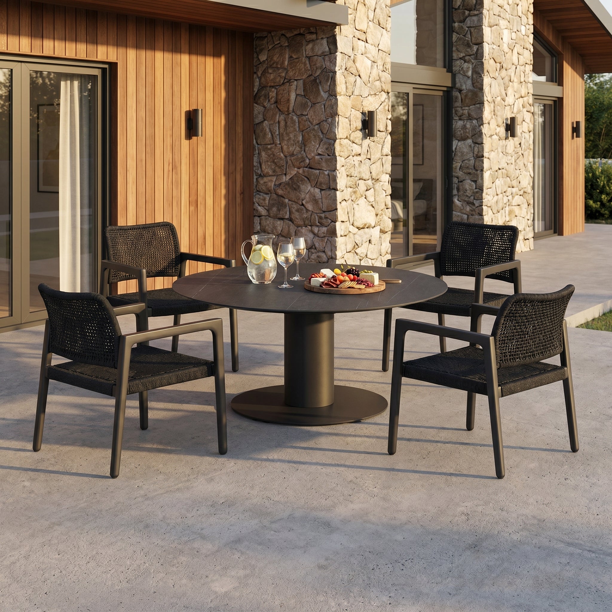 Simcoe-Granby Dining Chat Set - Charcoal