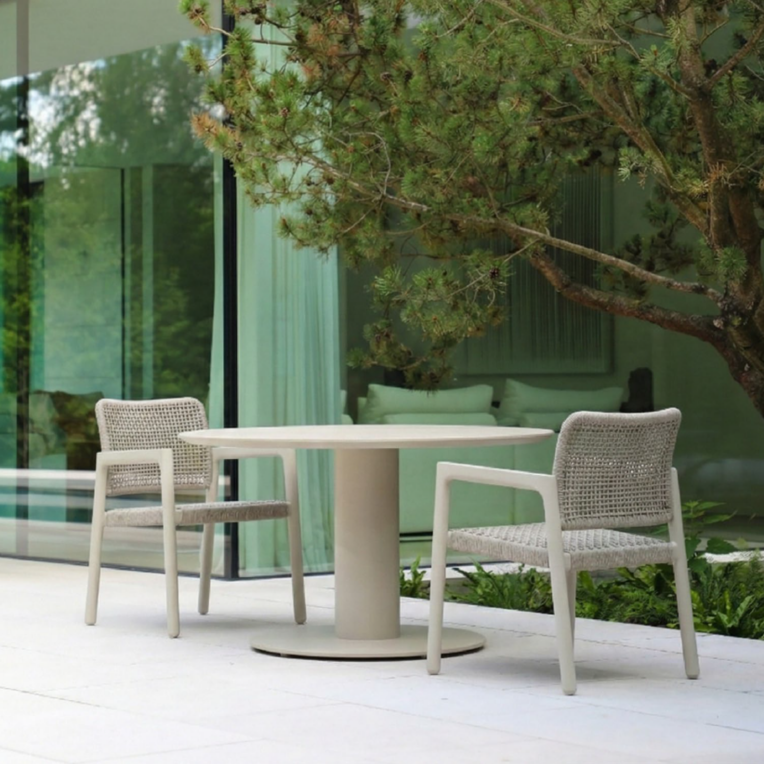 Granby Ceramic Chat Table - Beige