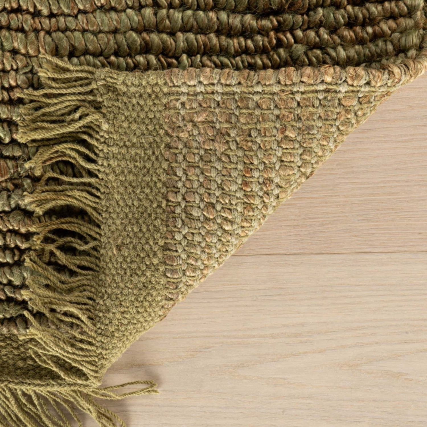 Dash & Albert Varnu Green Textured Jute Rug
