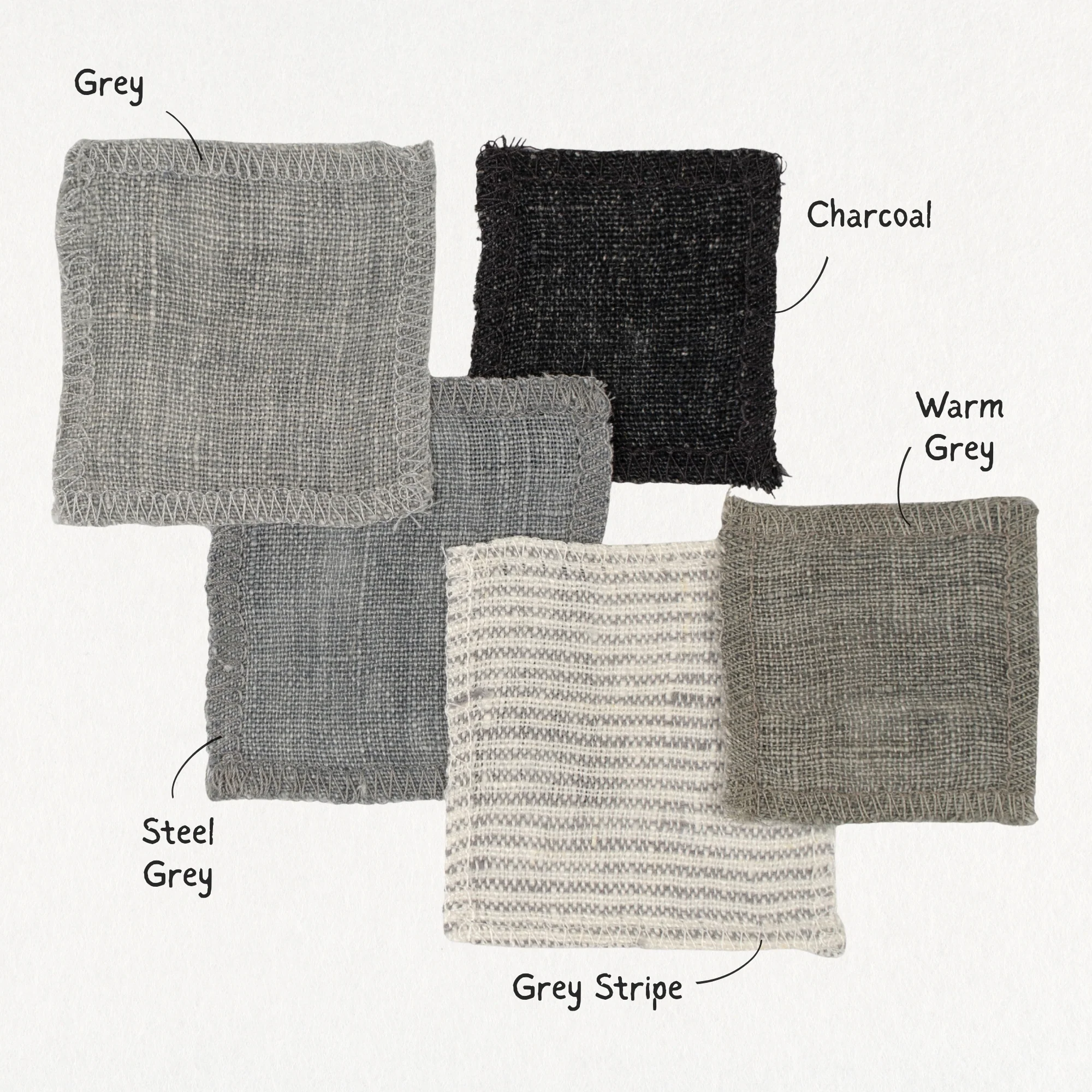 Cambri Flint Grey Linen Pillow