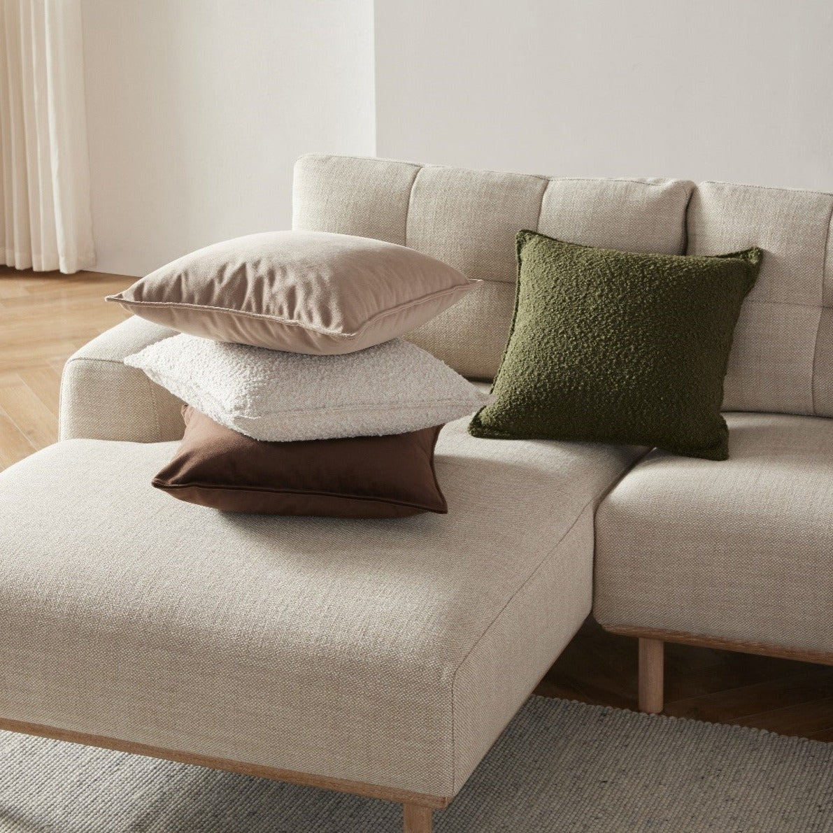 Olive Boucle Toss Pillow