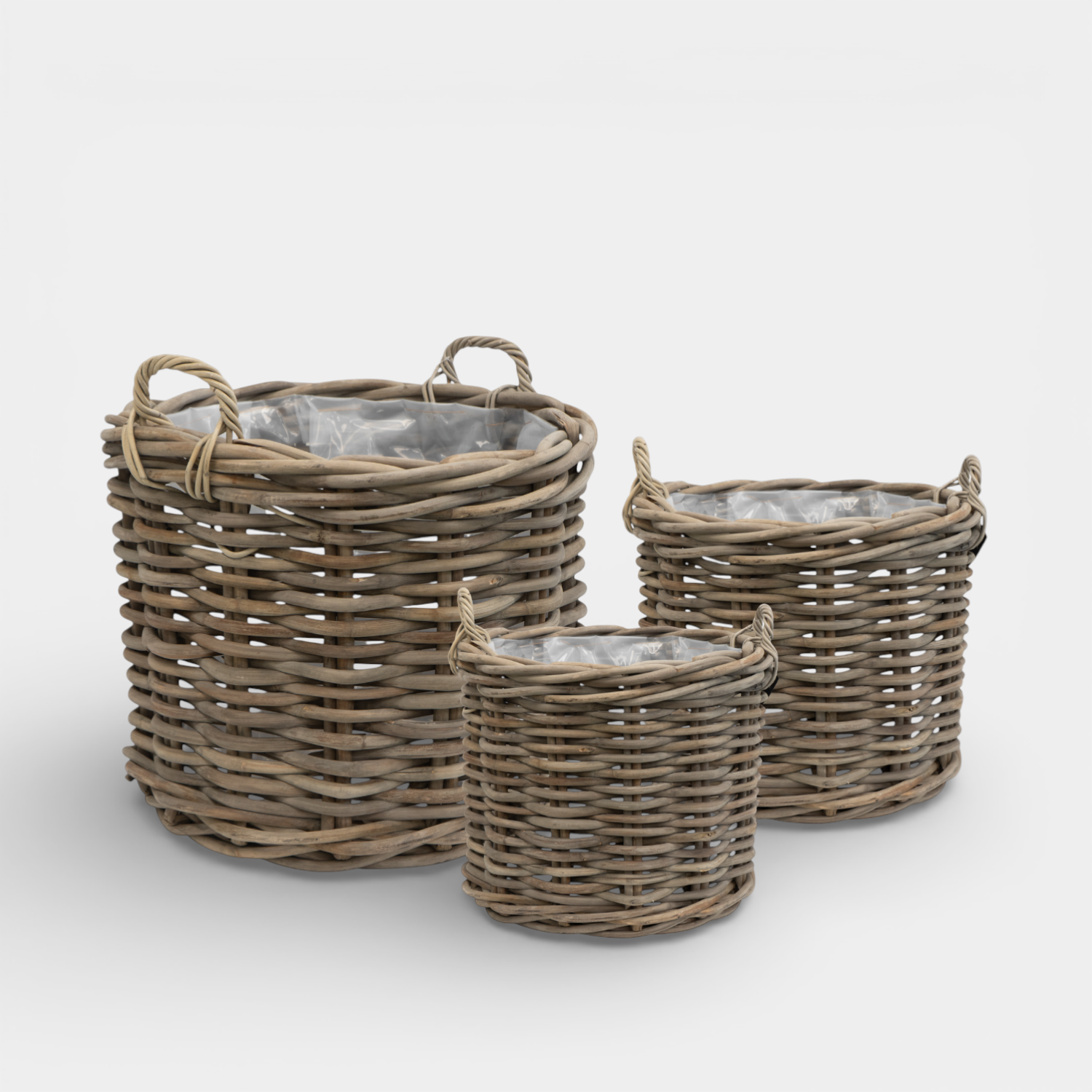 Sarnia Round Rattan Stackable Log Baskets