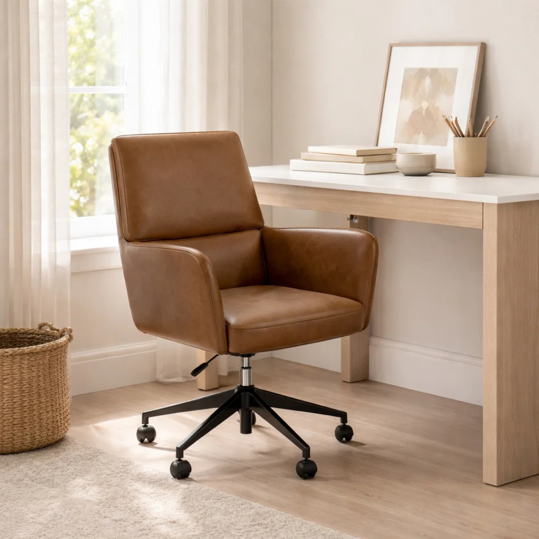 Campbellton Adjustable Office Chair - Concord Mink Leather