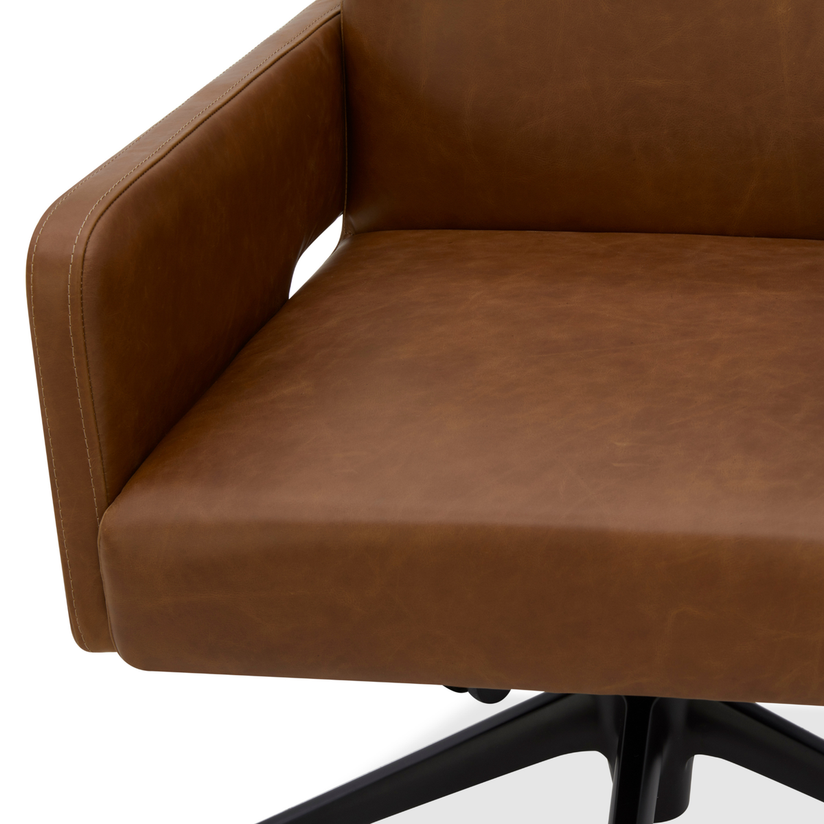 Fredericton Swivel Office Chair - Concord Mink Leather