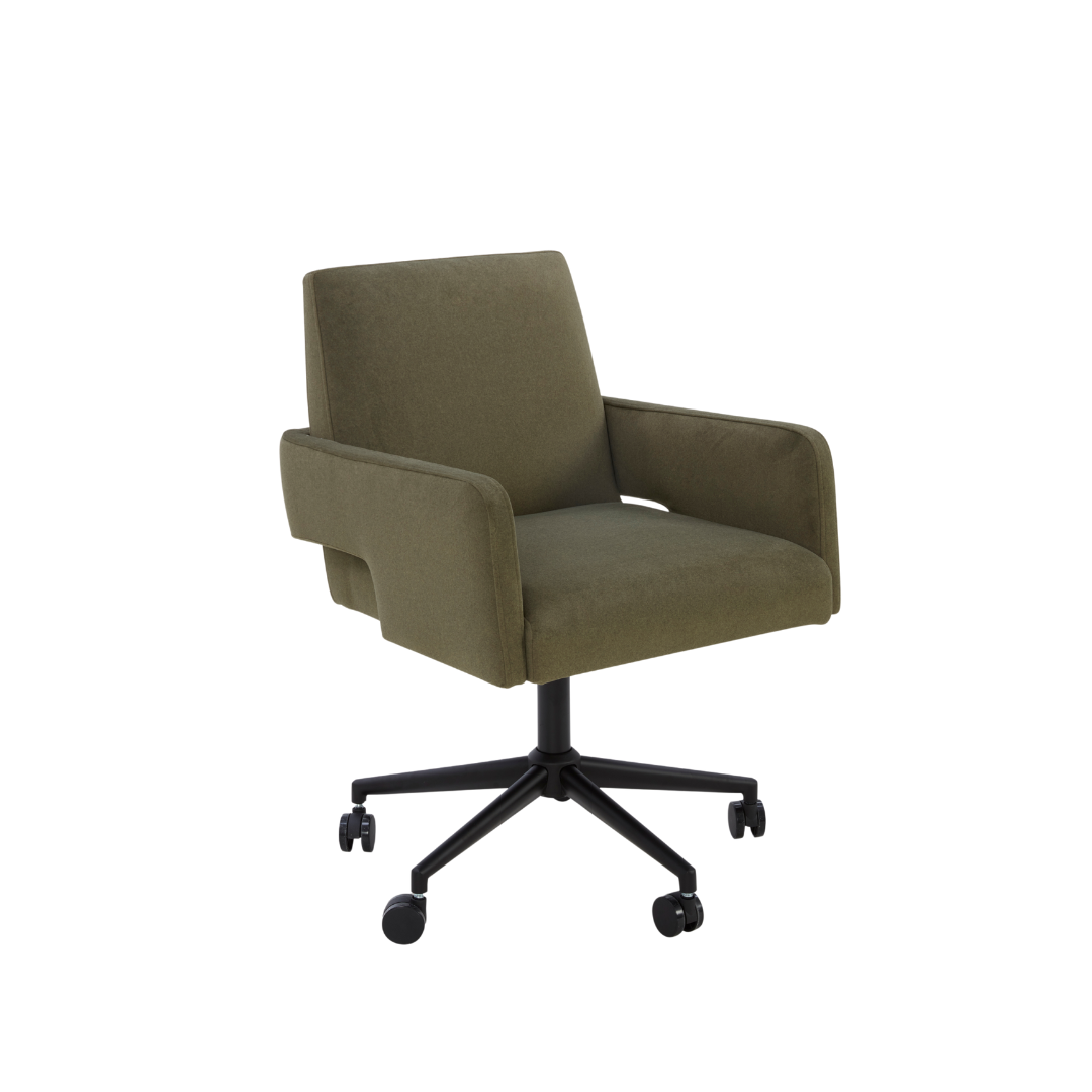 Fredericton Adjustable Office Chair - Forest Green Matte Velvet