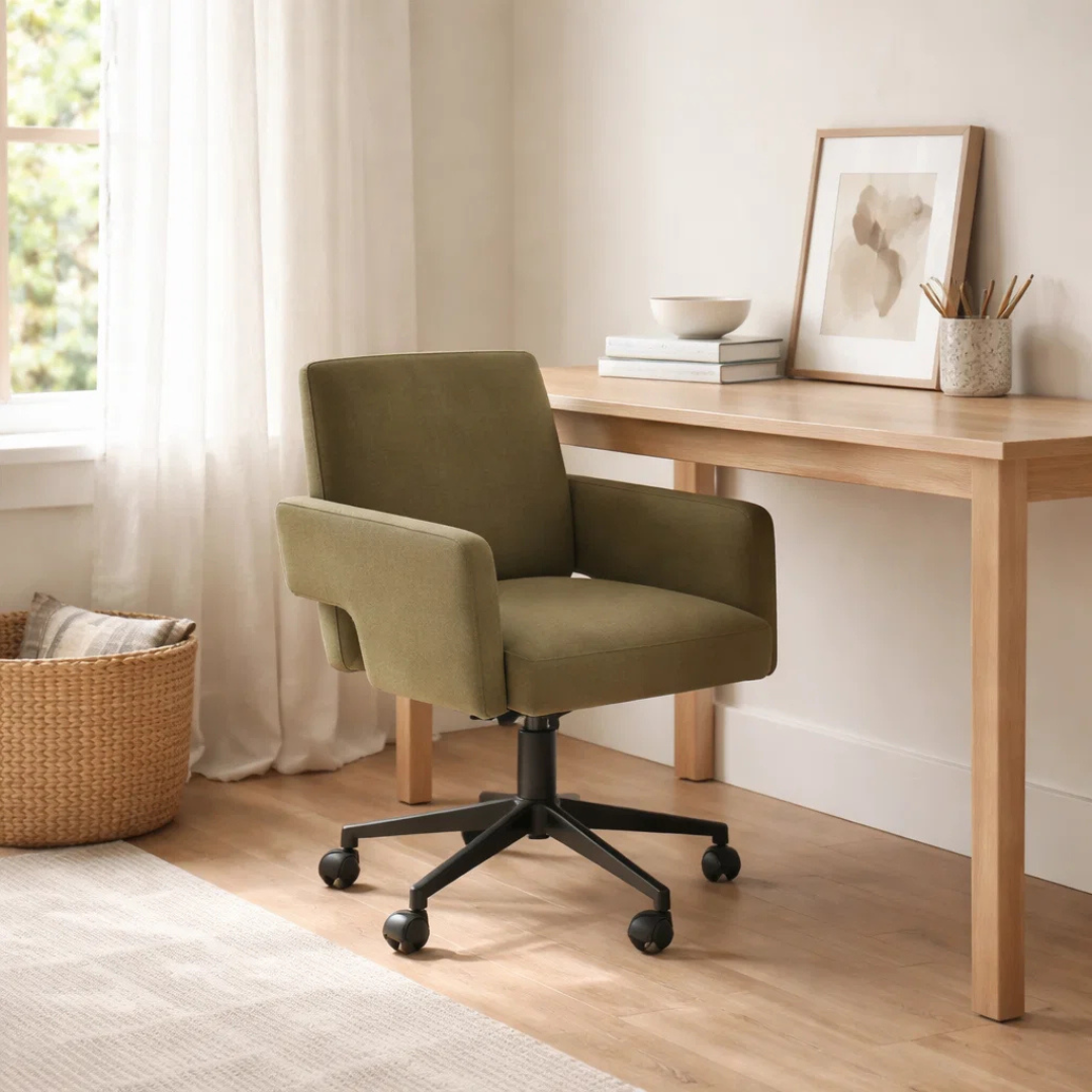 Fredericton Adjustable Office Chair - Forest Green Matte Velvet