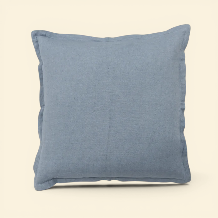 Muted Blue Linen Toss Pillow
