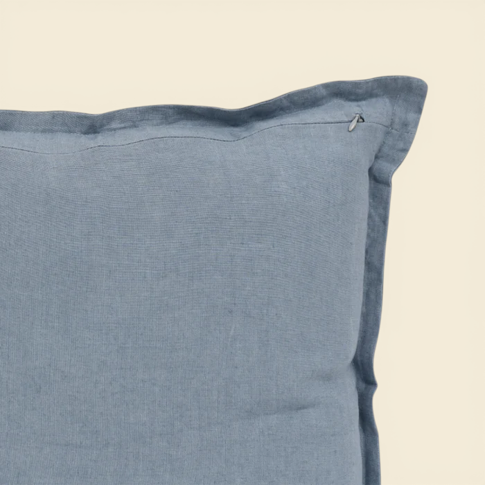 Muted Blue Linen Toss Pillow