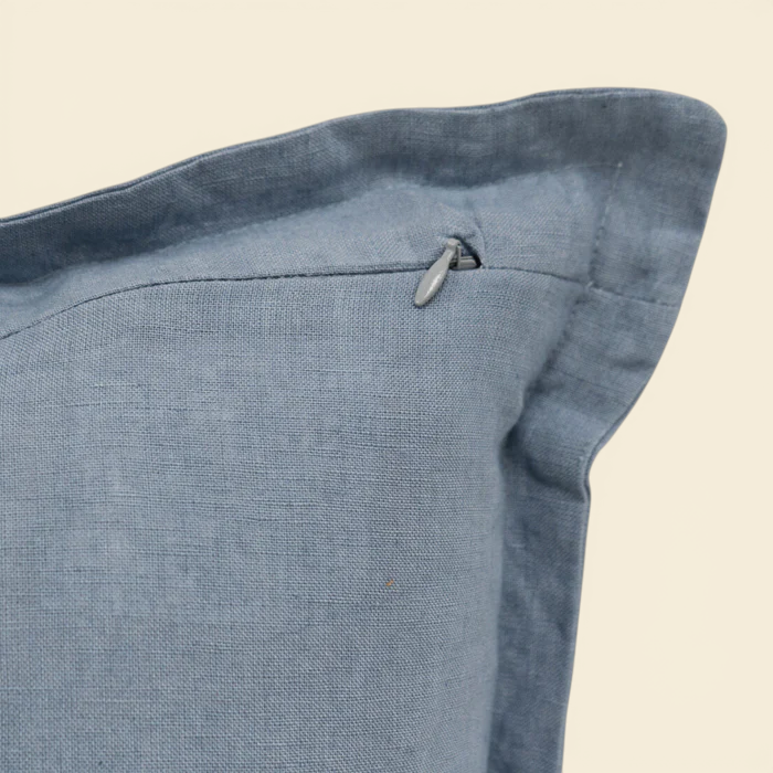 Muted Blue Linen Toss Pillow