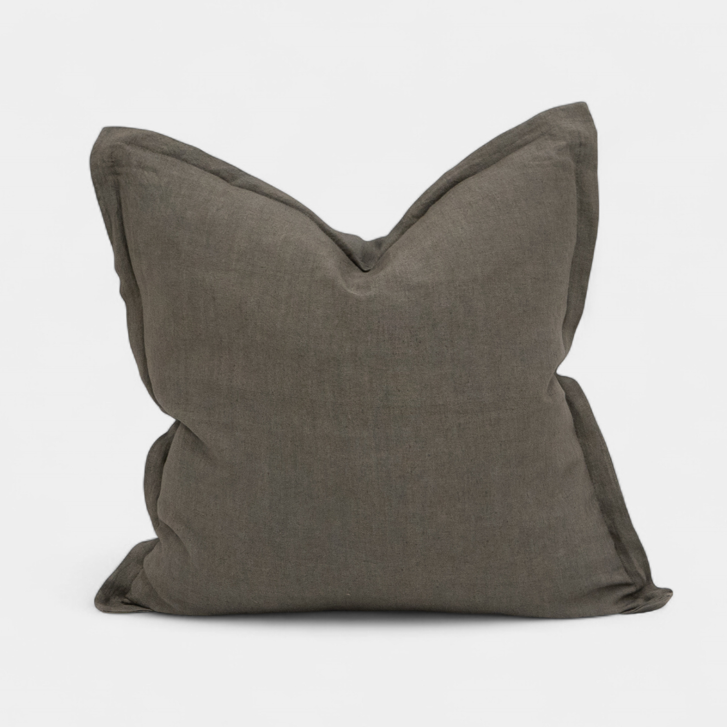 Muted Brown Linen Toss Pillow