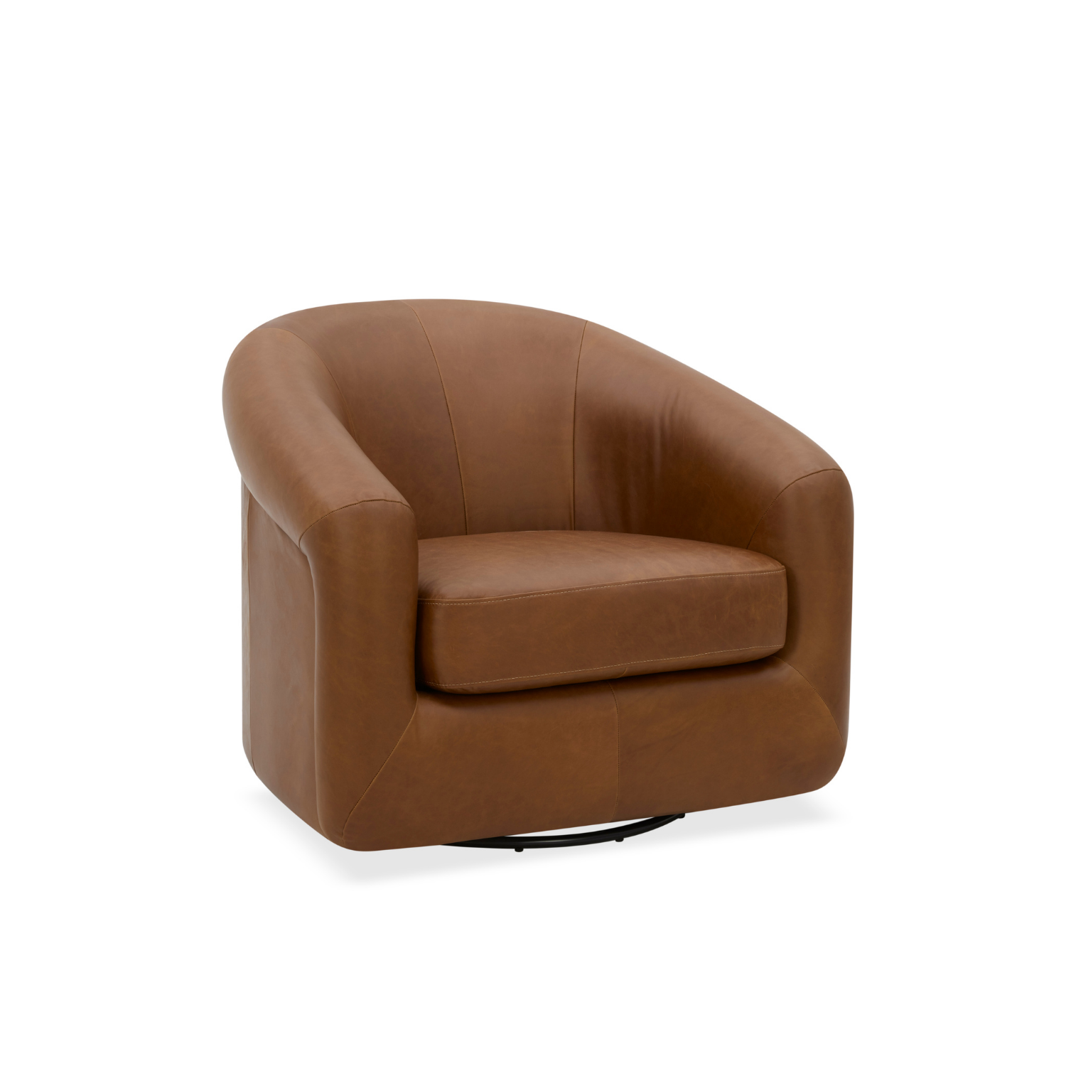 Woolwich Swivel Lounge Chair - Concord Mink Leather