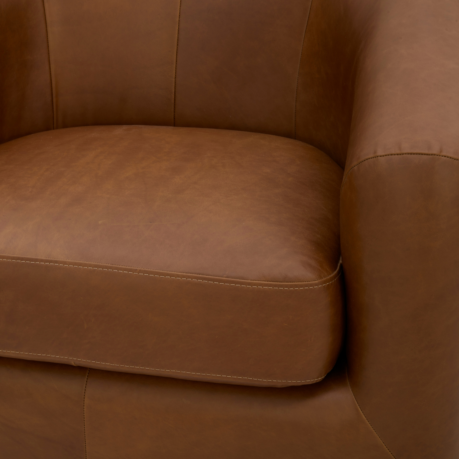 Woolwich Swivel Lounge Chair - Concord Mink Leather
