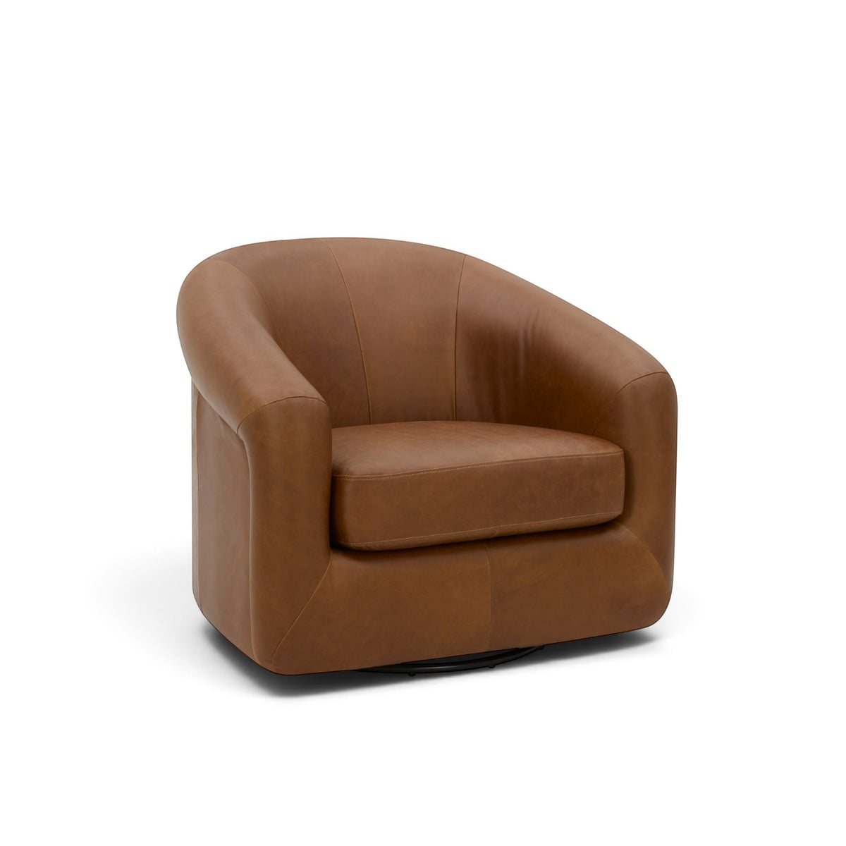 Woolwich Swivel Lounge Chair - Concord Mink Leather