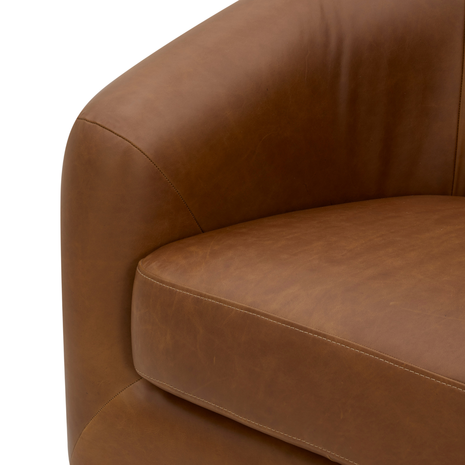 Woolwich Swivel Lounge Chair - Concord Mink Leather