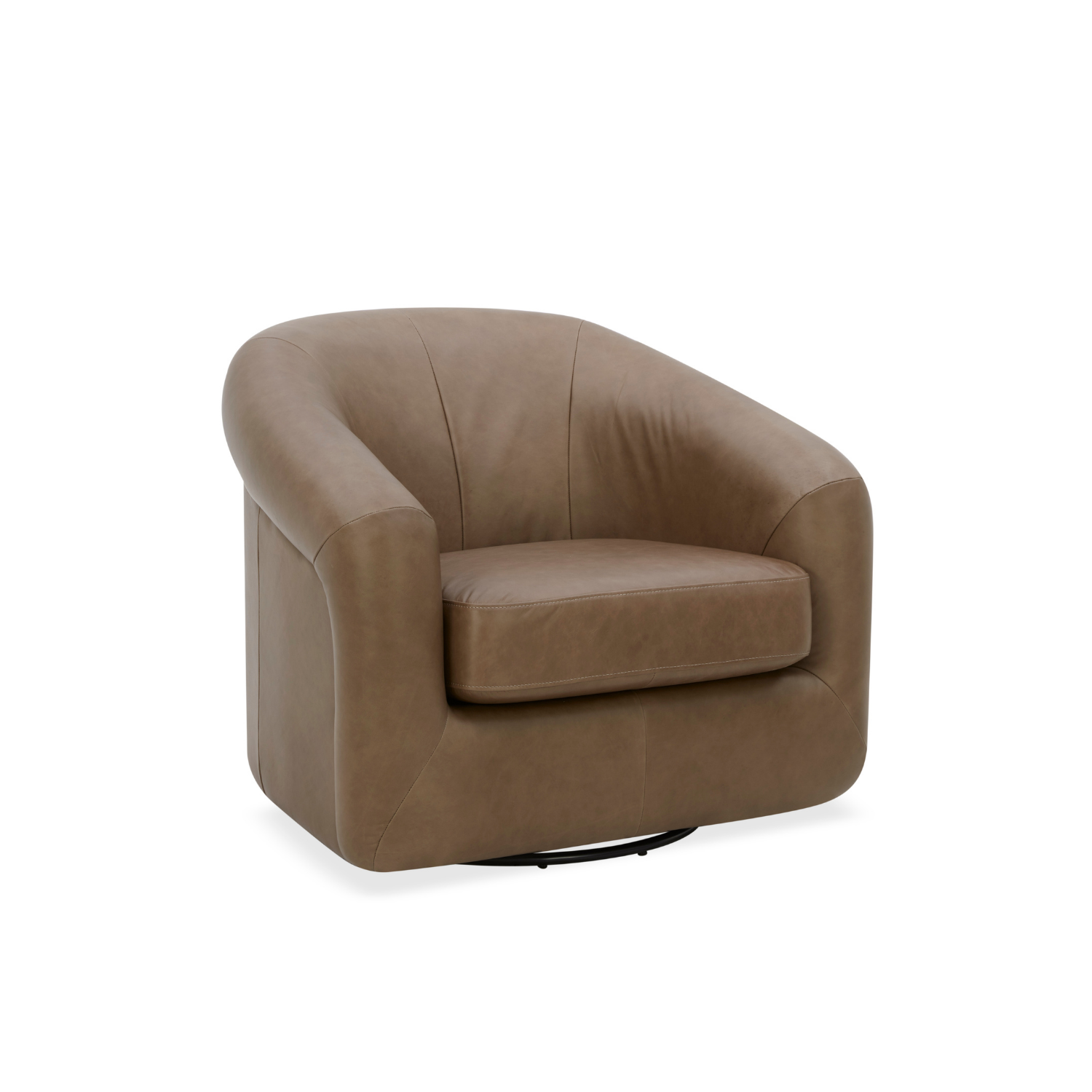 Woolwich Swivel Lounge Chair - Concord Pewter Leather