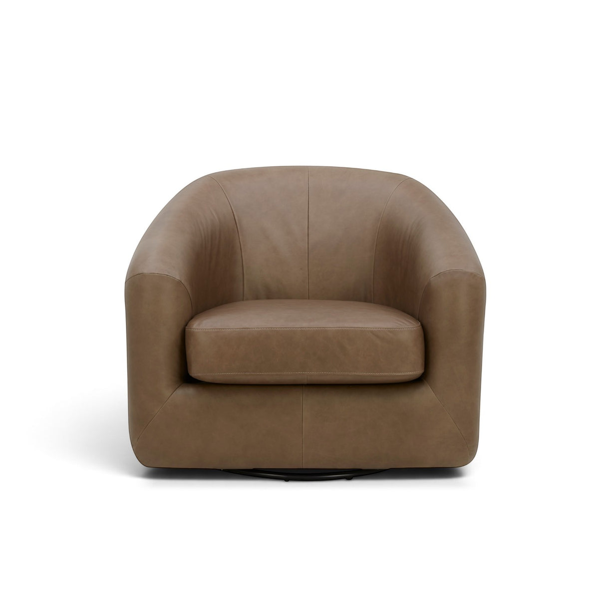 Woolwich Swivel Lounge Chair - Concord Pewter Leather