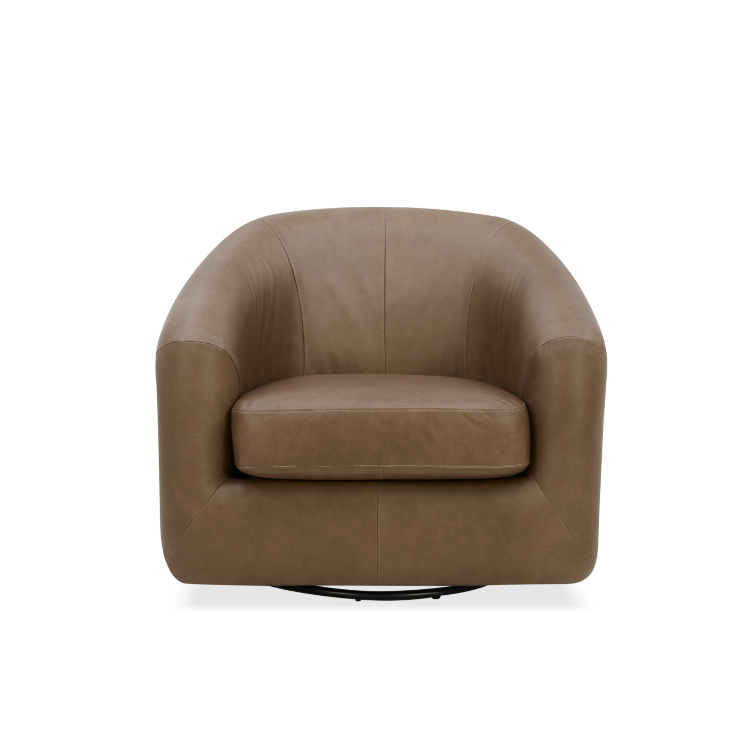 Woolwich Swivel Lounge Chair - Concord Pewter Leather