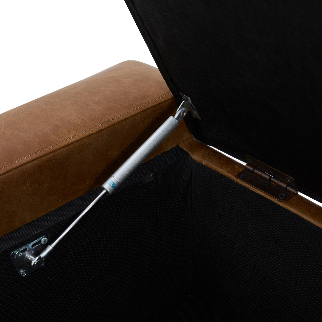 Dawson Tufted Storage Bench - Concord Mink Leather