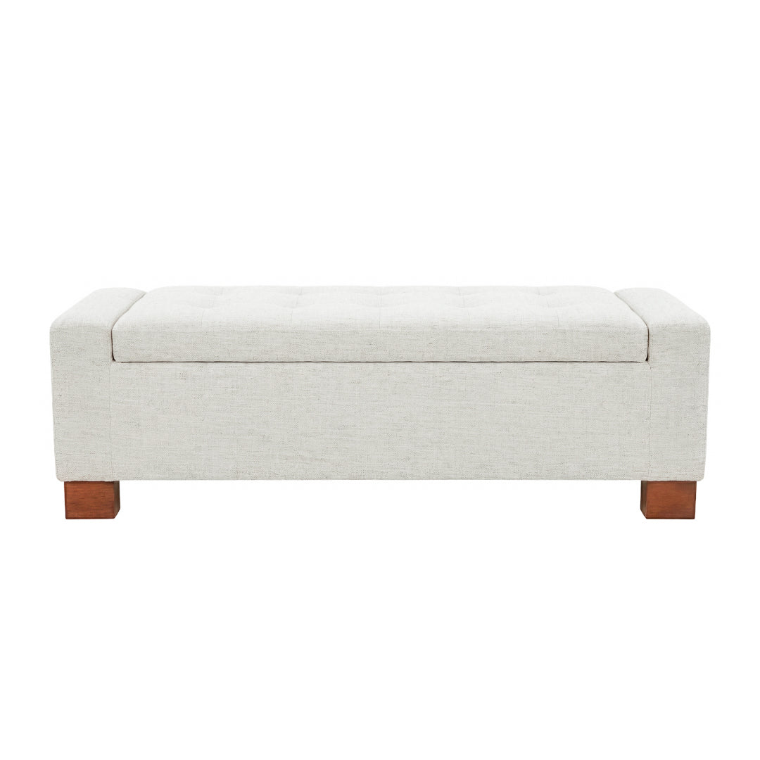 Dawson Tufted Storage Bench - Nomad Snow