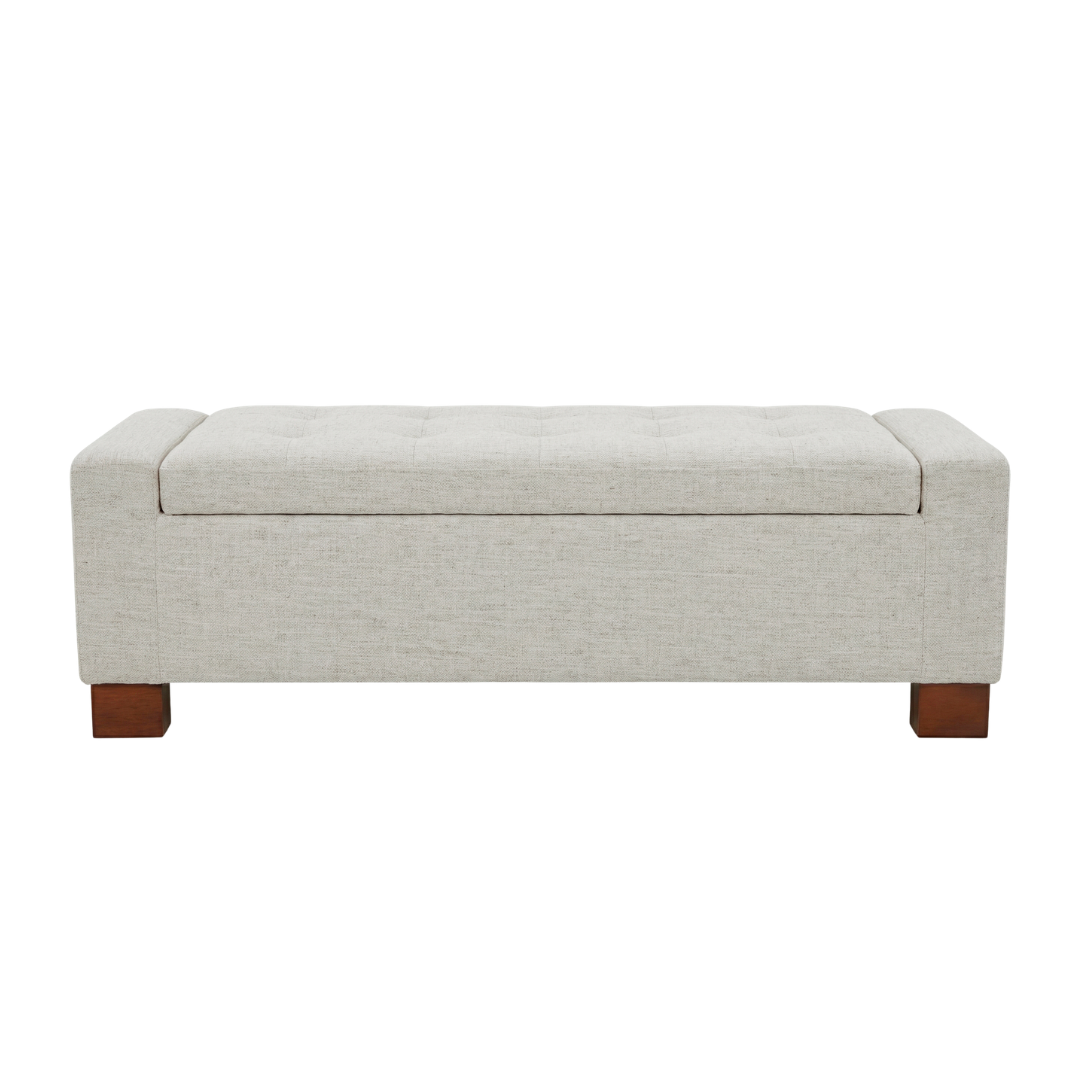 Dawson Tufted Storage Bench - Nomad Snow