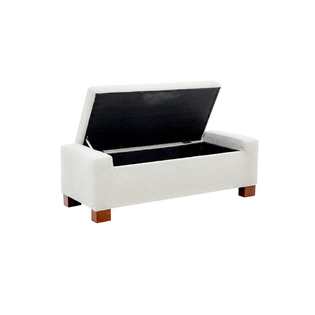 Dawson Tufted Storage Bench - Nomad Snow