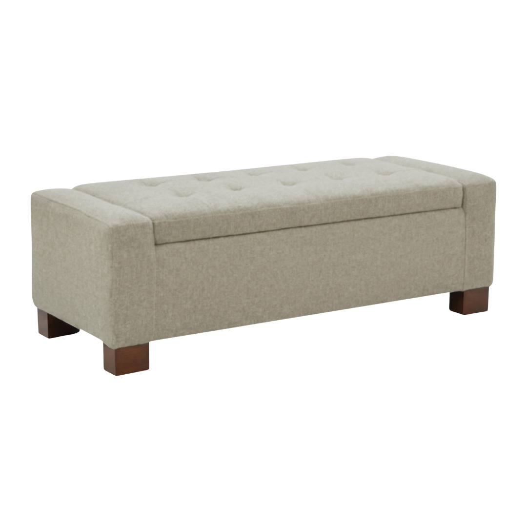 Dawson Tufted Storage Bench - Sand Matte Velvet