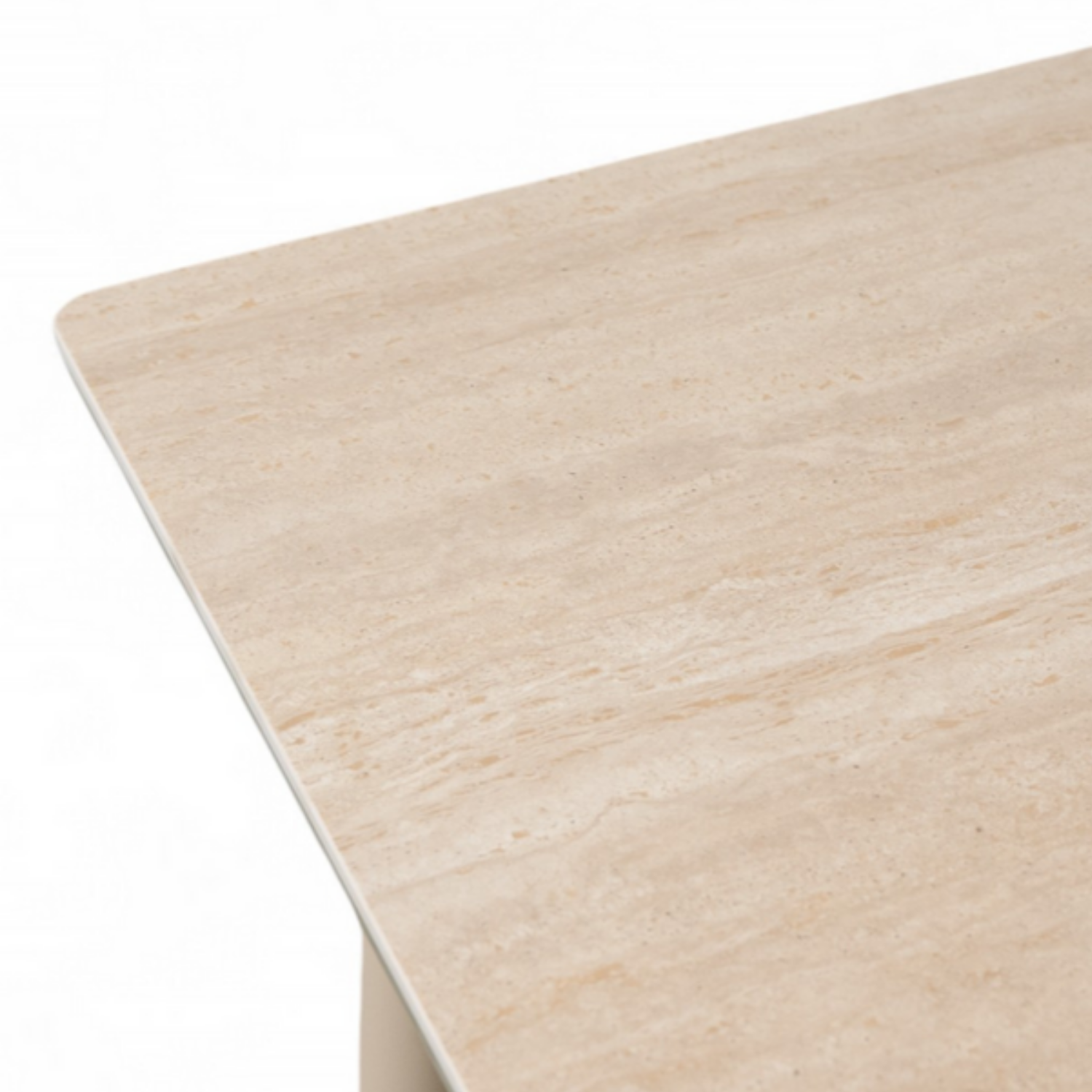 Studio 35" Ceramic Dining Table - Stone Taupe/Travertine